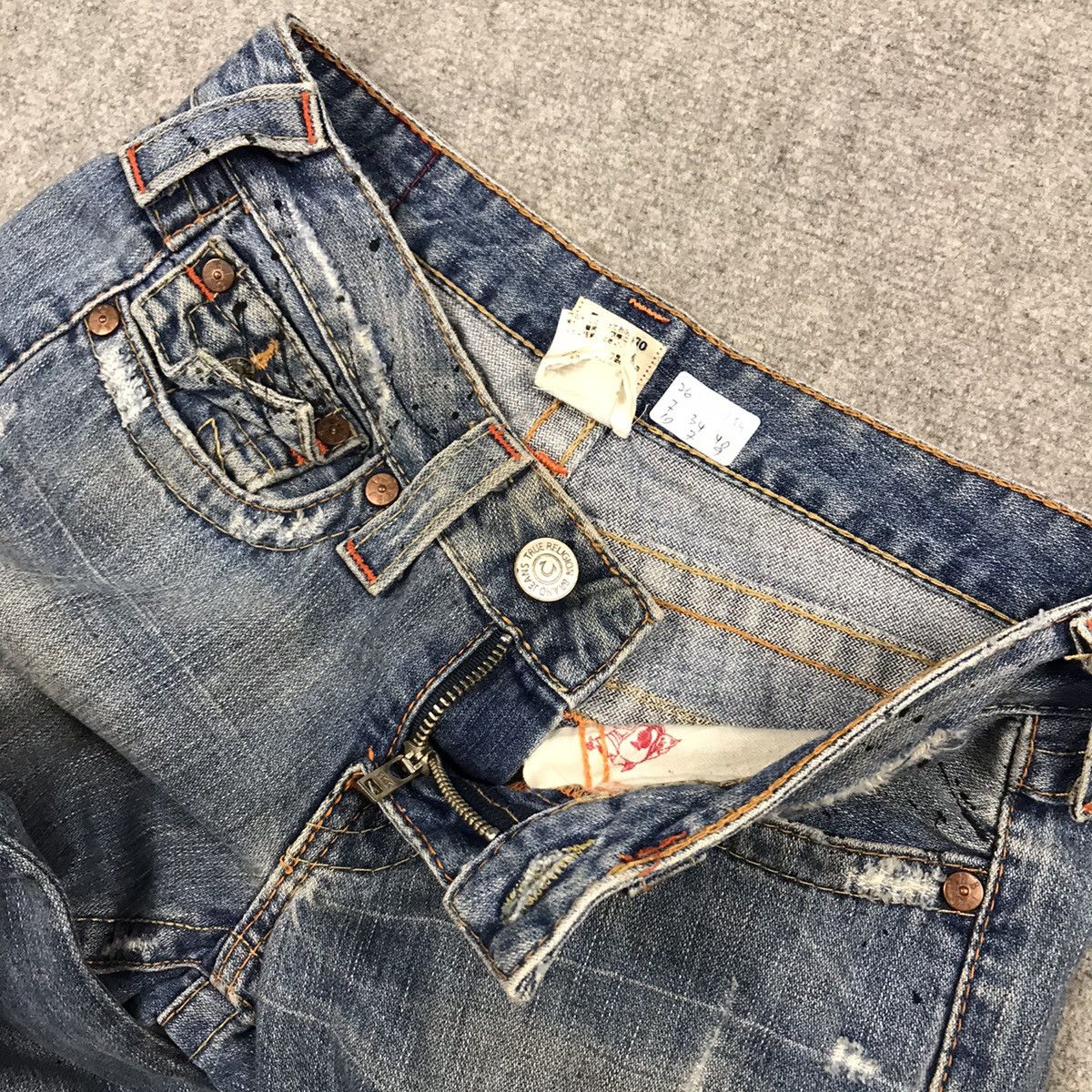 Japanese Brand FLARE TRUE RELIGION BOOT CUT DENIM DISTRESSED DENIM PANTS Size 26" / US 2 / IT 38 - 18 Thumbnail