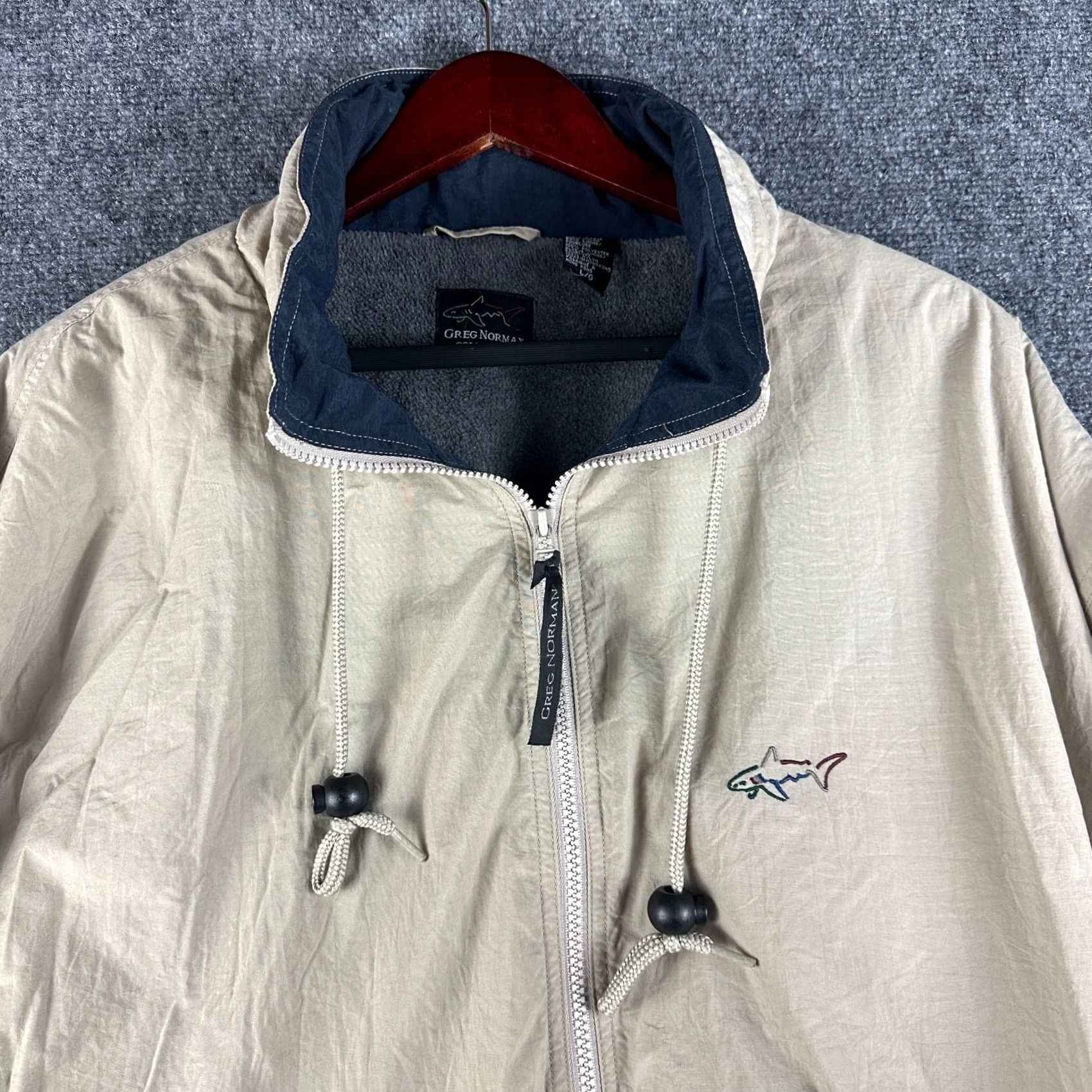 Vintage Greg Norman Jacket Mens L Tan Nylon Fleece Lined Hooded Bomber Jacket Classic Logo Pockets Zip Front Style: Modern, Casual, Travel, Fall, Winter Mens Size US L / EU 52-54 / 3 - 2 Thumbnail