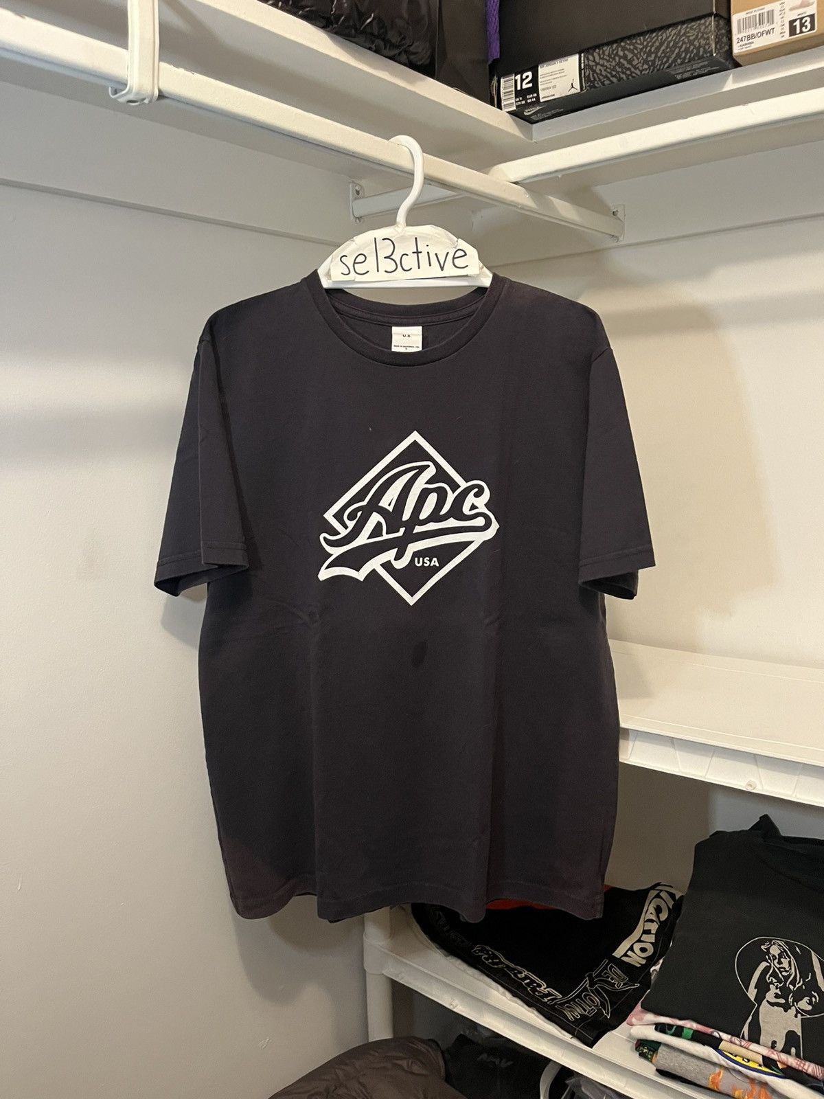 A.P.C. APC USA Logo Navy Blue T-Shirt Size US XL / EU 56 / 4 - 1 Thumbnail