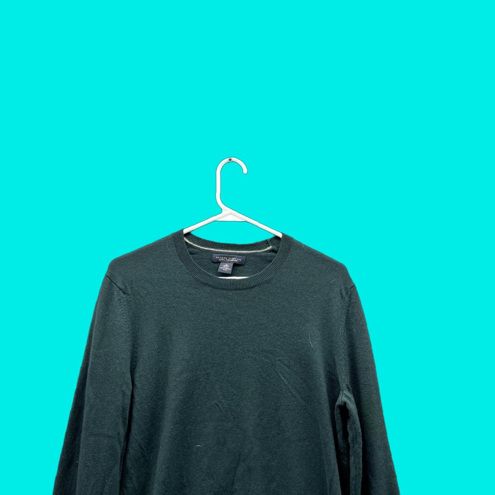 Banana Republic Banana Republic Sweater Men Medium Regular Pullover Crew Neck Wool Green Sweatshirt Size US M / EU 48-50 / 2 - 1 Thumbnail