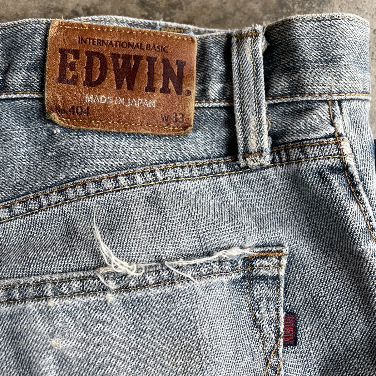 Edwin 🔥Vintage Edwin 404 Stoned Washed Ripped Distress Denim Jeans Size US 34 / EU 50 - 12 Thumbnail