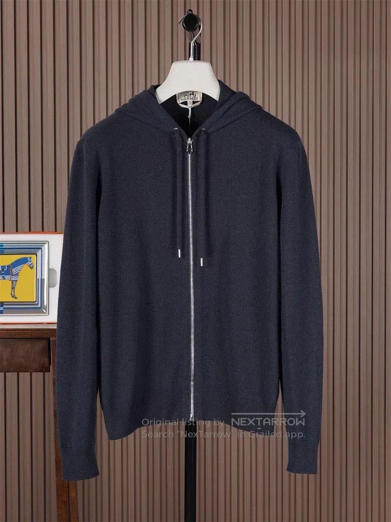 Hermes Hermes Men's Hooded Cashmere Coat Size US L / EU 52-54 / 3 - 1 Thumbnail