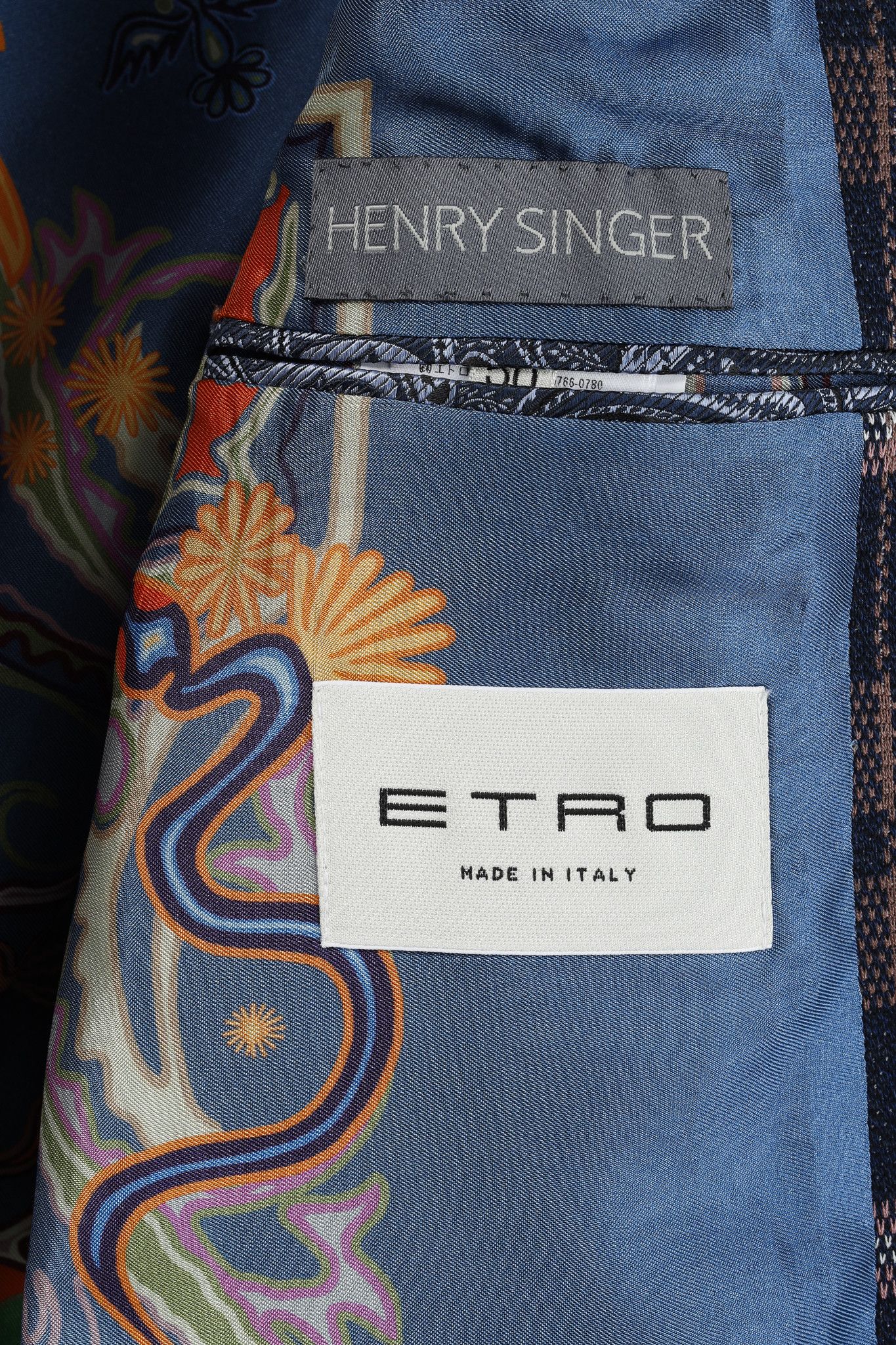 Etro Etro Navy Pink Tartan Classic Single-Breast Knit Blazer Size 40R - 10 Thumbnail