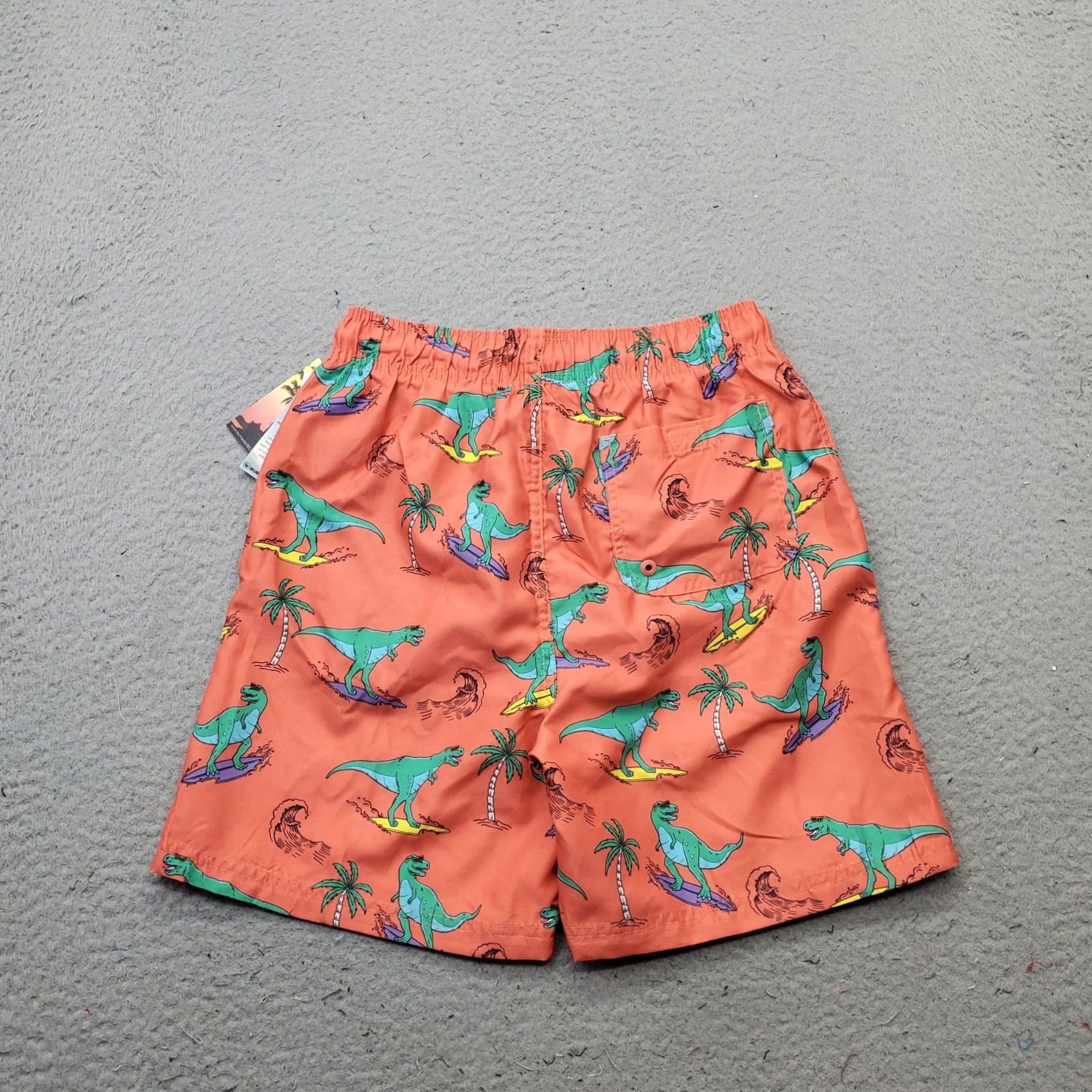 Burnside Burnside Mens Bottom S Mens Swim Trunk Shorts Dinosaur Print Stretch Drawstring Multicolor Size US 29 - 2 Thumbnail
