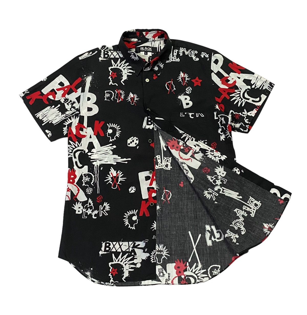 Comme des Garcons × Comme des Garcons Black Rare🔥Comme Des Garçons Black Fullprint Shirt Button Ups Size US L / EU 52-54 / 3 - 22 Thumbnail