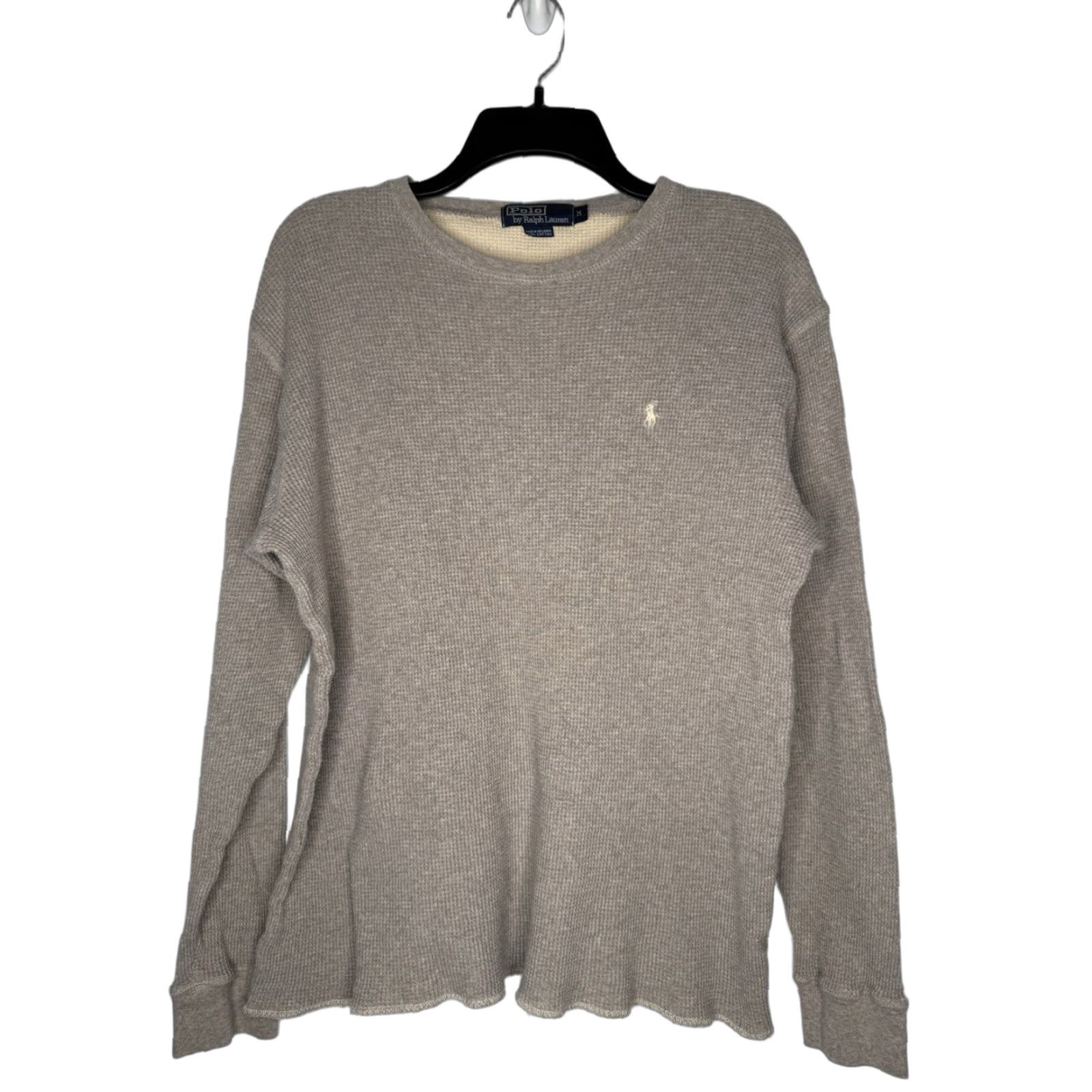 Polo Ralph Lauren VINTAGE Polo Ralph Lauren Casual Shirt Mens Medium Thermal Undershirt Gray Long Sleeve Knit Cotton Logo Classic Designer Sleepshirt Size US M / EU 48-50 / 2 - 1 Thumbnail
