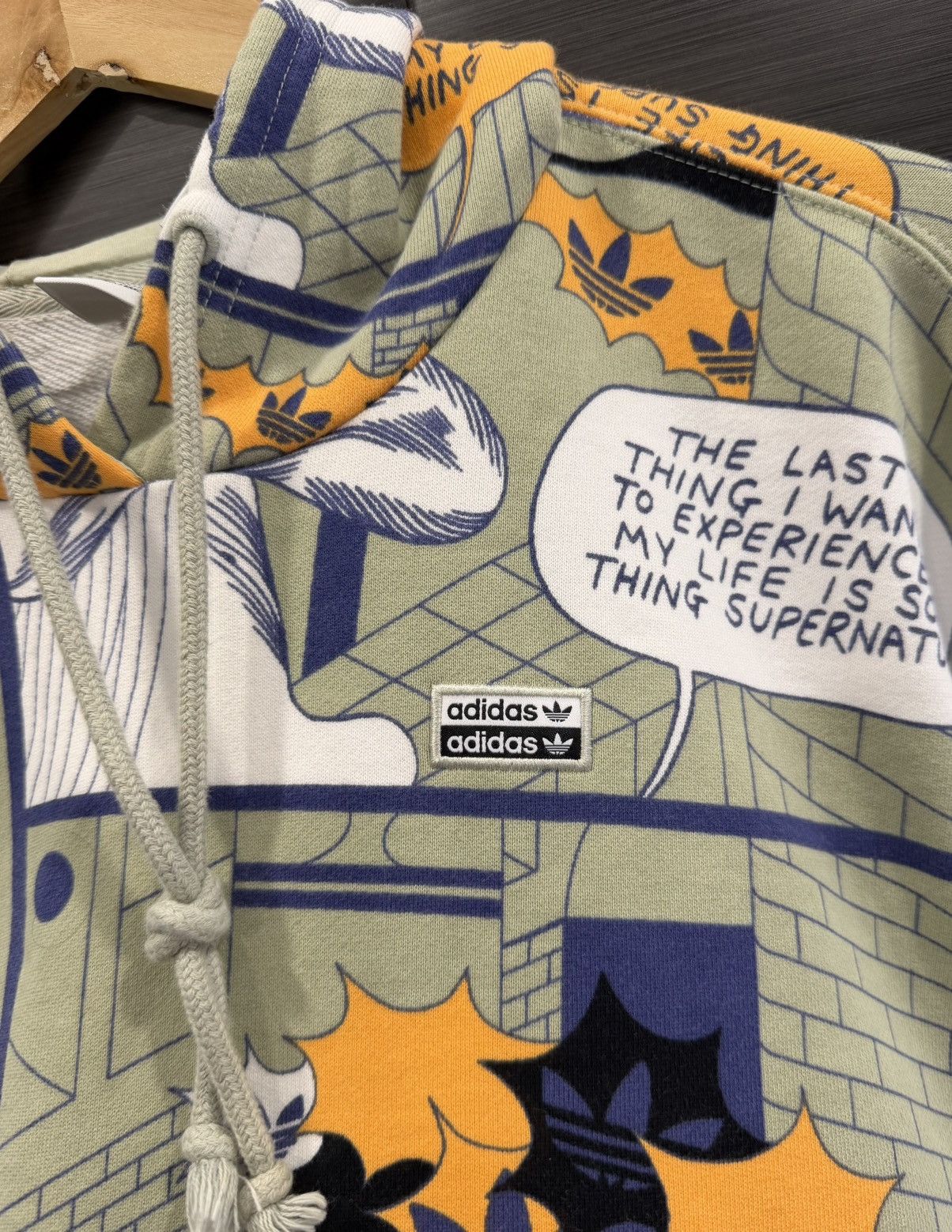 Nike Adidas Cropped Comic Book Beige Ladies Hoodie Size M / US 6-8 / IT 42-44 - 7 Thumbnail