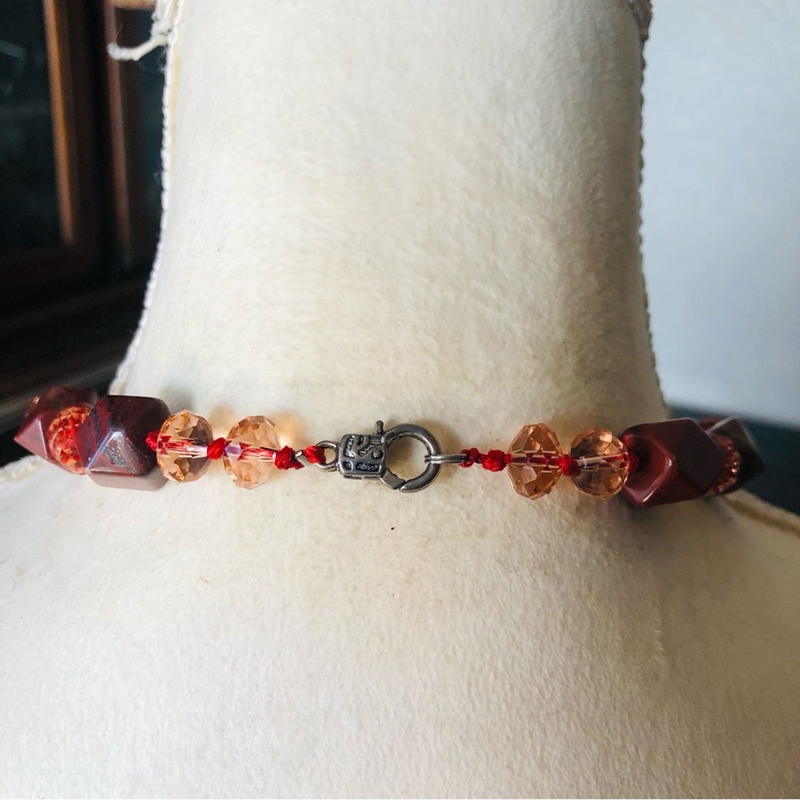 Handmade Handcrafted chunky genuine stone glass crystal necklace Size ONE SIZE - 7 Thumbnail