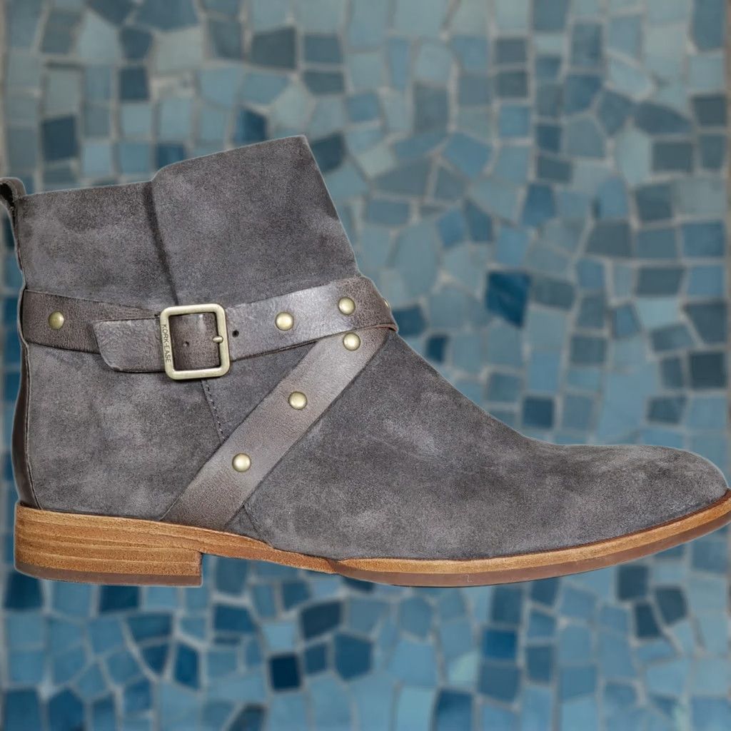 Vintage Kork Ease Kanai Boots K69038 Gray Suede Leather Side Zip Ankle Womens US 9.5 M Size US 10 / IT 40 - 1 Thumbnail