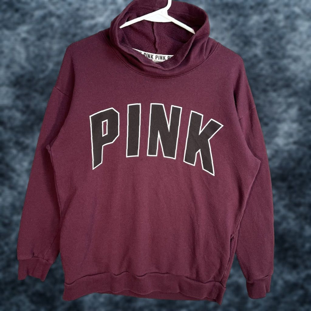 Victoria's Secret Victoria's Secret PINK Sweatshirt - Cowl Neck Pullover - Purple - XS Women - Activewear Knit Sweater for Women Size XS / US 0-2 / IT 36-38 - 1 Thumbnail