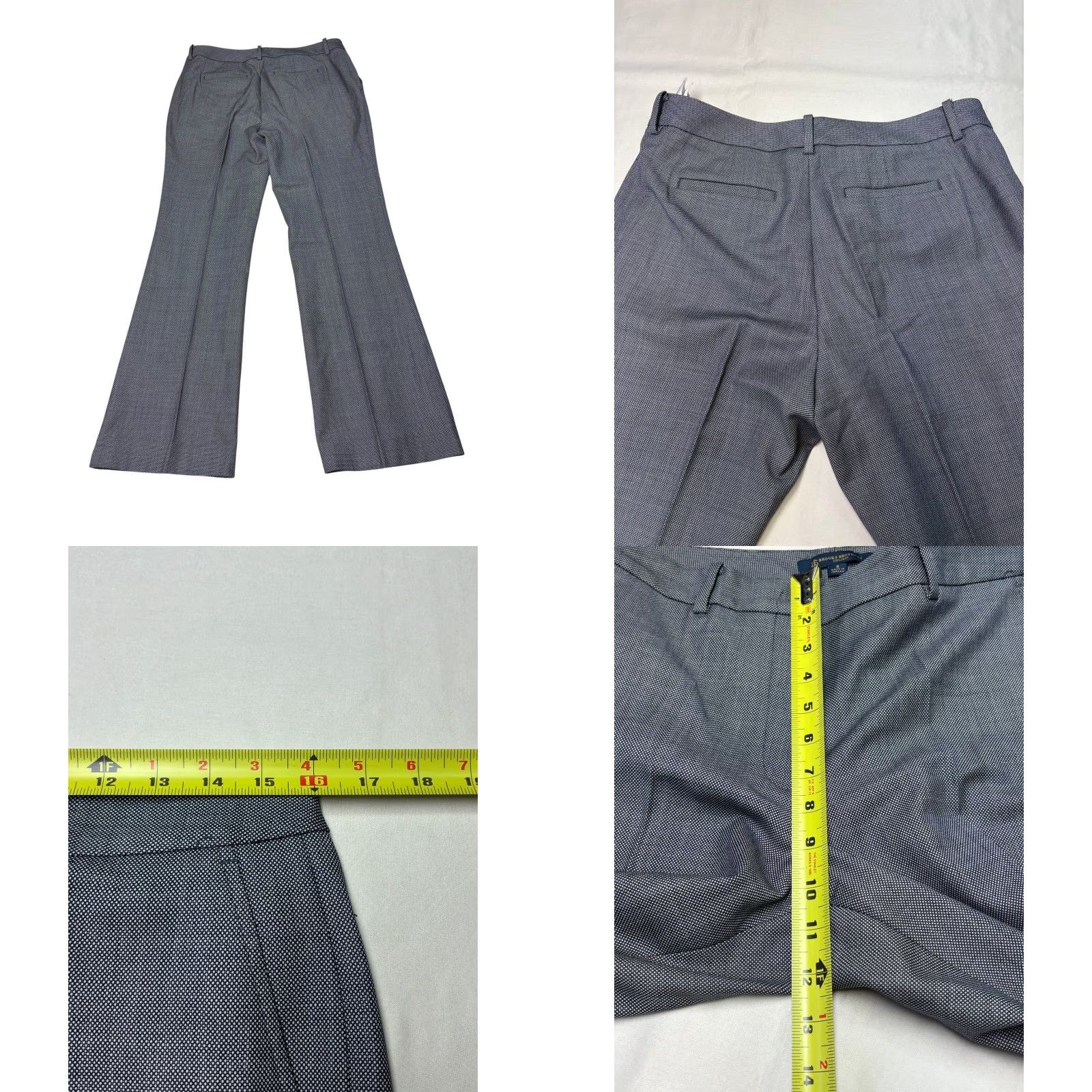 Brooks Brothers Brooks Brothers Explorer Navy White Micro Wool Blend Dress Pants Size 8 W32 L29 Women Gray Geometric Pattern Dress Pants Size 30" / US 8 / IT 44 - 8 Thumbnail