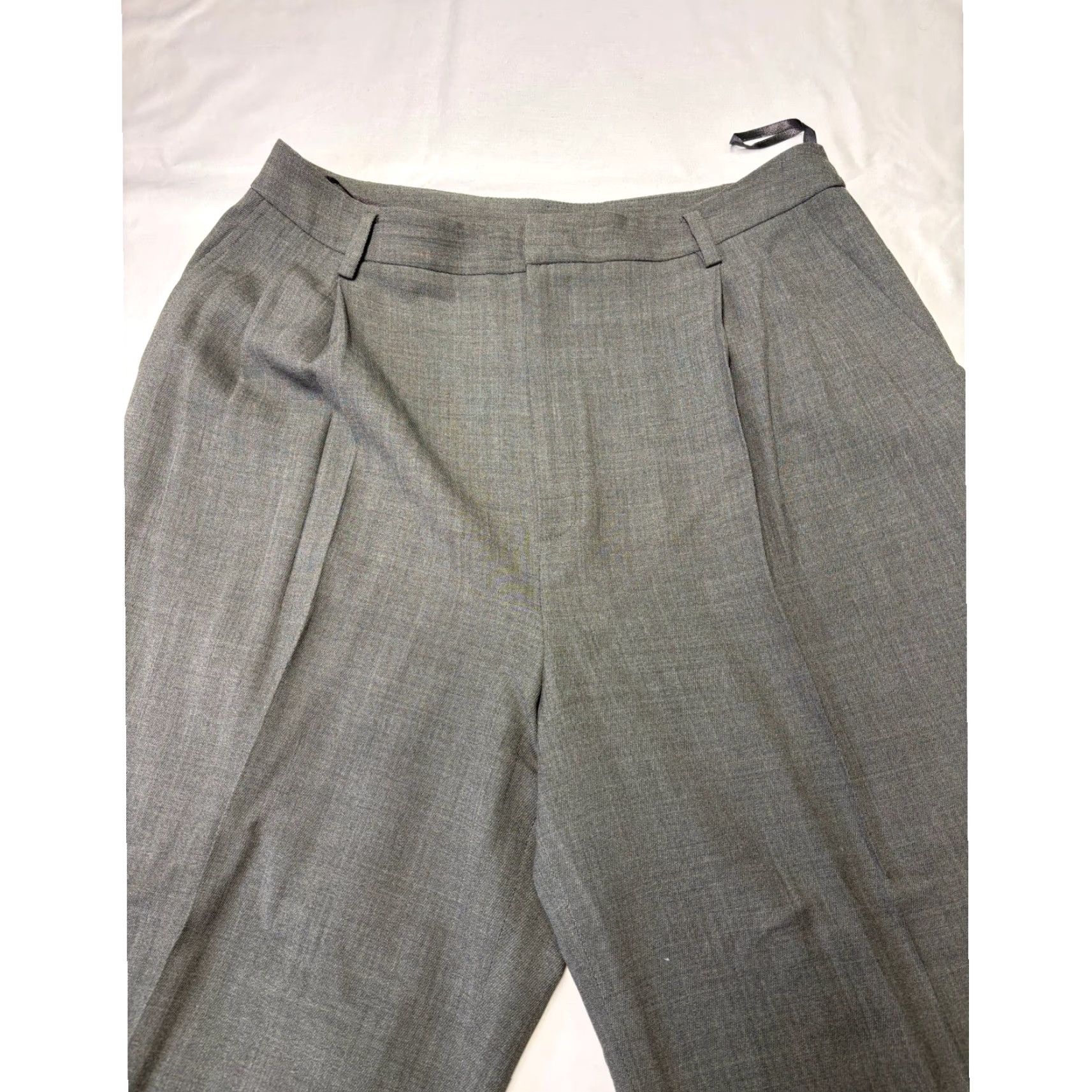Ellen Tracy Linda Allard Ellen Tracy Grey Wool Blend Pleated Wide-Leg Pants Adult Regular Size 12 W32 L26 Womens High Rise 90s Dress Pants Gray Solid"} Size 24" / US 00 / IT 34 - 2 Thumbnail