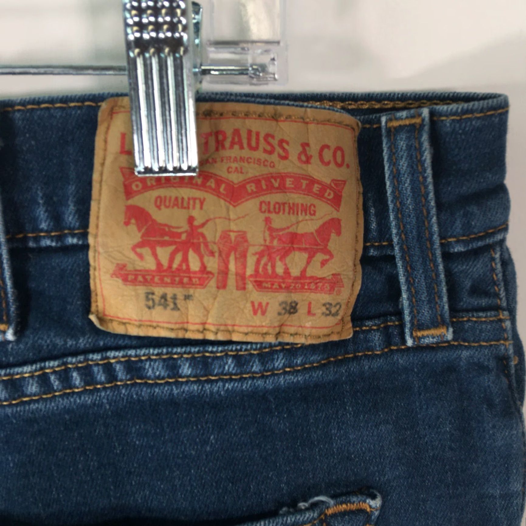 Levi's Levi's 541 Jeans – Straight Leg – Mid Rise – Dark Blue Denim – Relaxed Fit – 38x30 – 5-Pocket, Button Fly – Mens Jeans Size US 38 / EU 54 - 7 Thumbnail