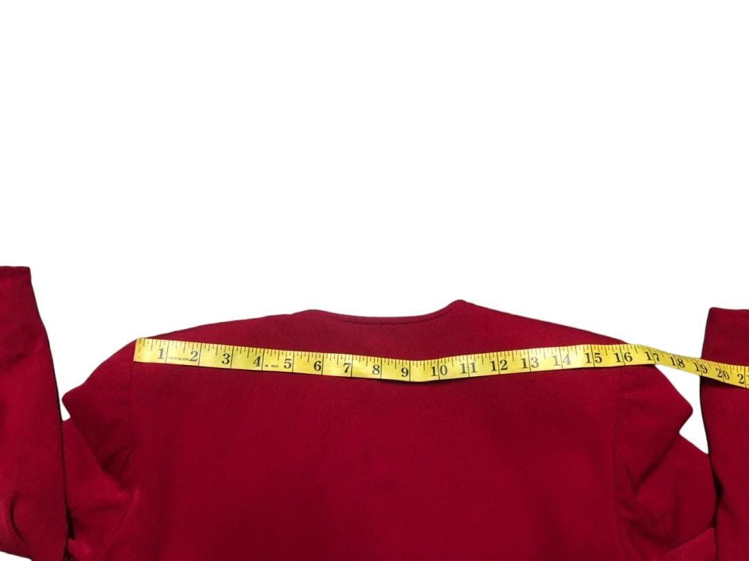Christian Dior Monsieur Christian Dior PRET-A-PORTER Red Coat Jacket No Collar Size M / US 6-8 / IT 42-44 - 16 Thumbnail