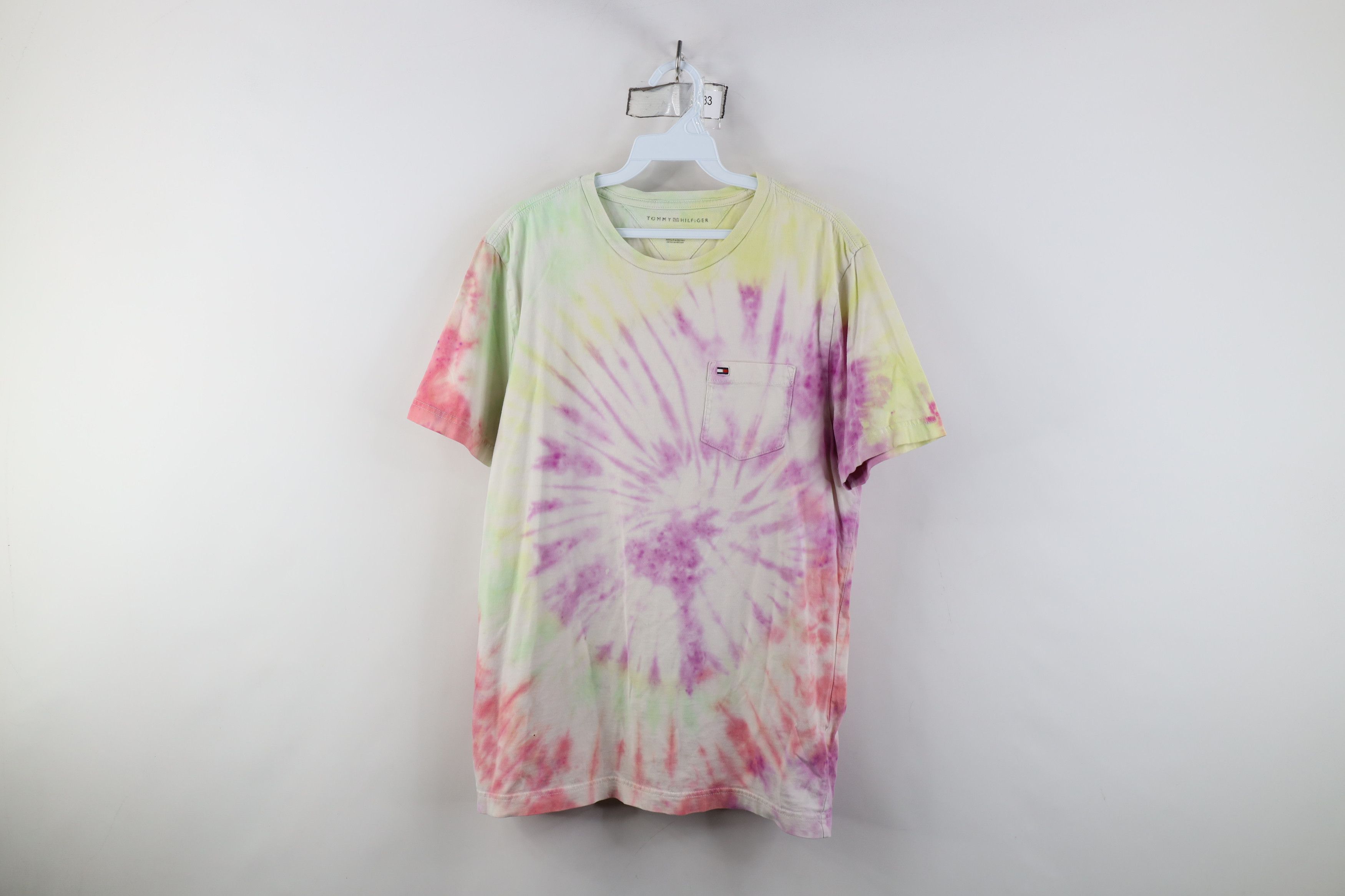 Tommy Hilfiger Vintage Y2K Tommy Hilfiger Rainbow Tie Dye Pocket T-Shirt Size US M / EU 48-50 / 2 - 1 Thumbnail