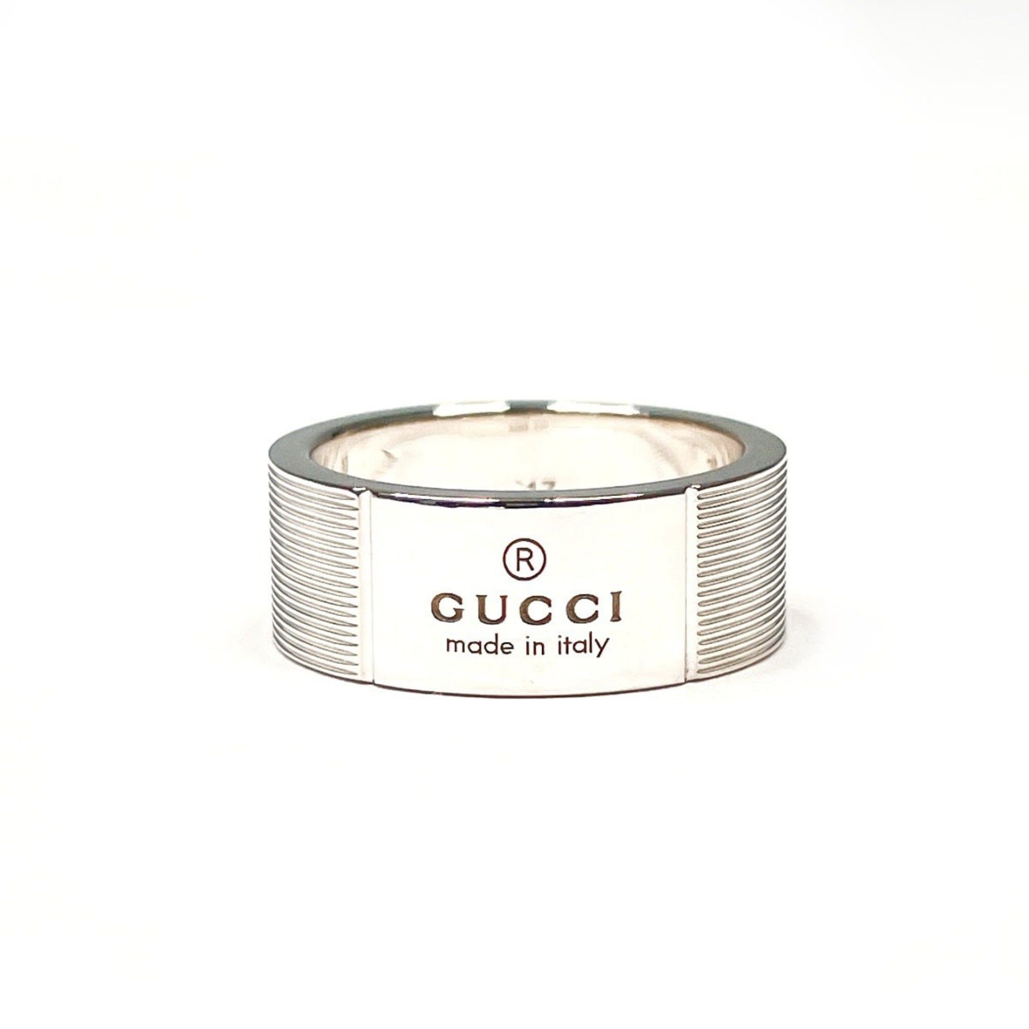 Gucci GUCCI logo ring, sterling silver (925), size 15.5cm, men's. Size ONE SIZE - 1 Thumbnail