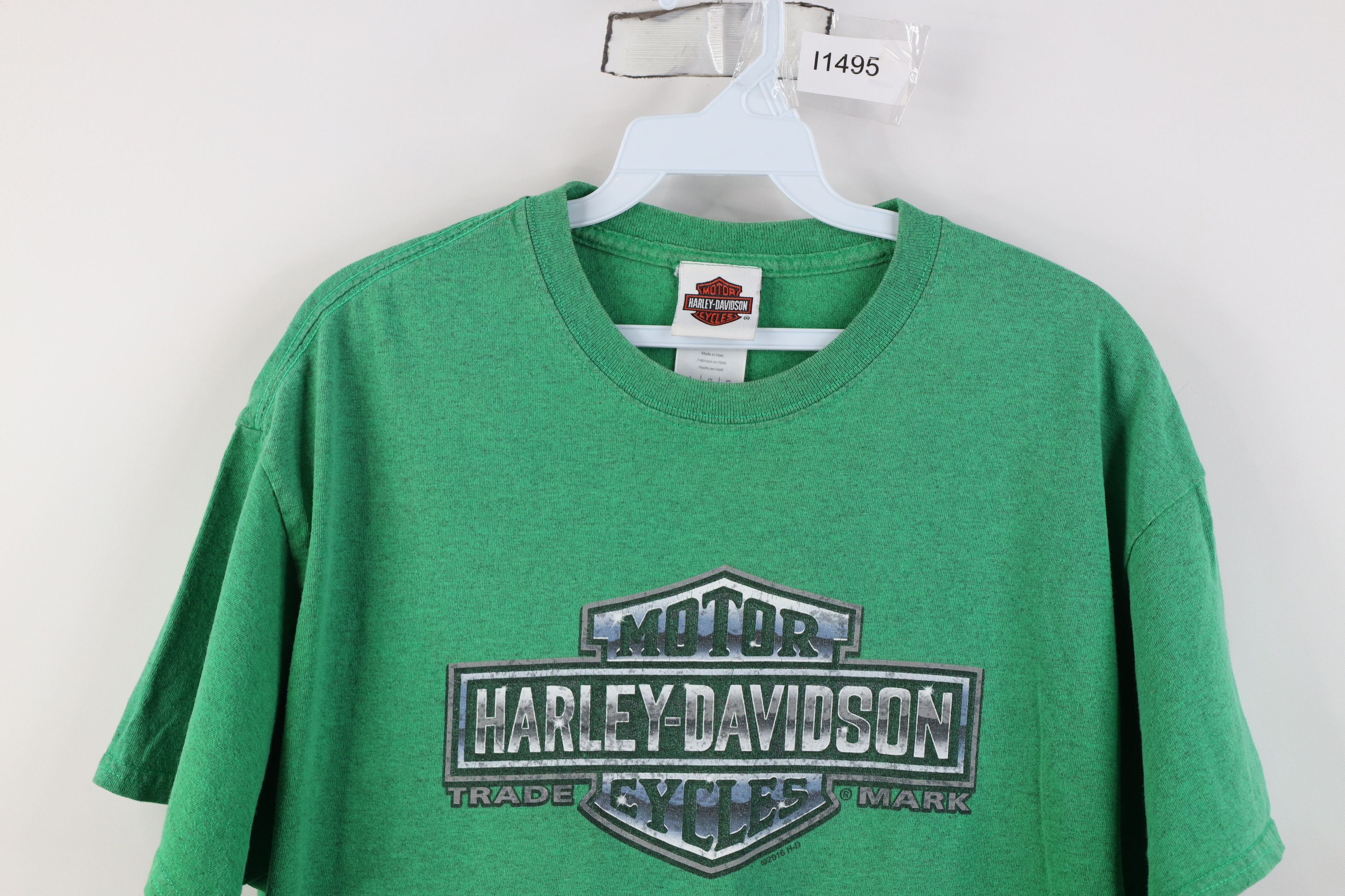 Harley Davidson Vintage Y2K Harley Davidson Spell Out Big Logo T-Shirt Green Size US L / EU 52-54 / 3 - 2 Thumbnail