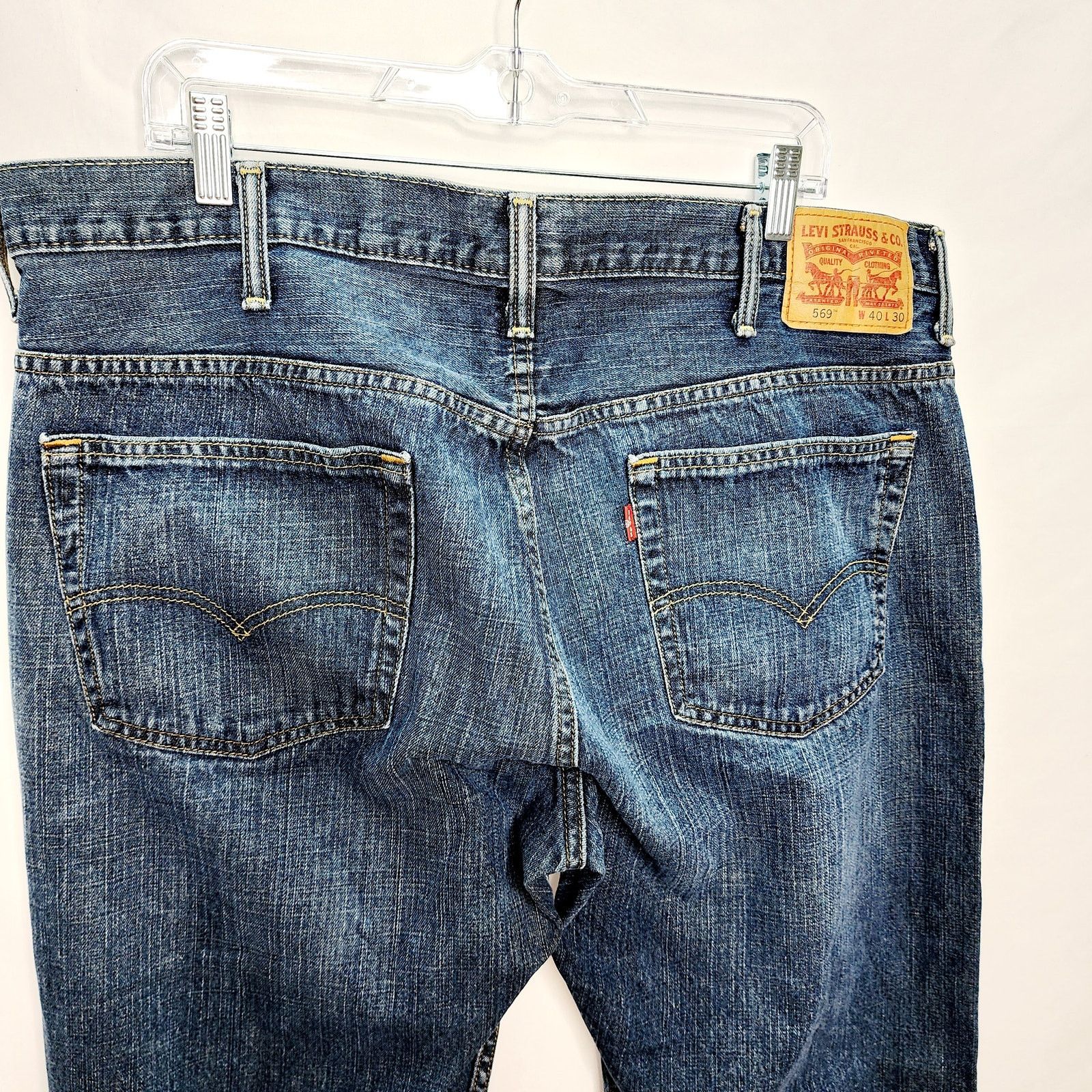 Levi's Levi 569 Loose Straight Fit Men's Blue Denim Jeans Size US 40 / EU 56 - 4 Thumbnail