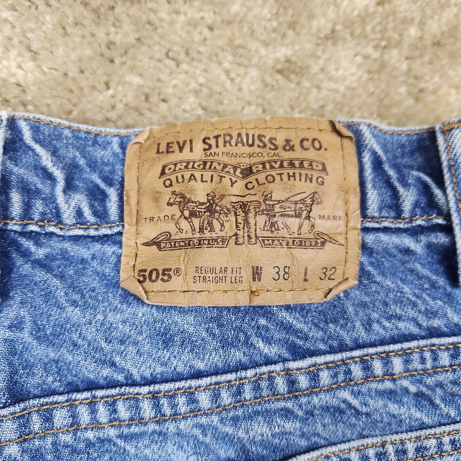 Levi's Levi's 505 Orange Tab Jeans Mens 38x32 (37x31) Denim 1994 Size US 38 / EU 54 - 8 Thumbnail