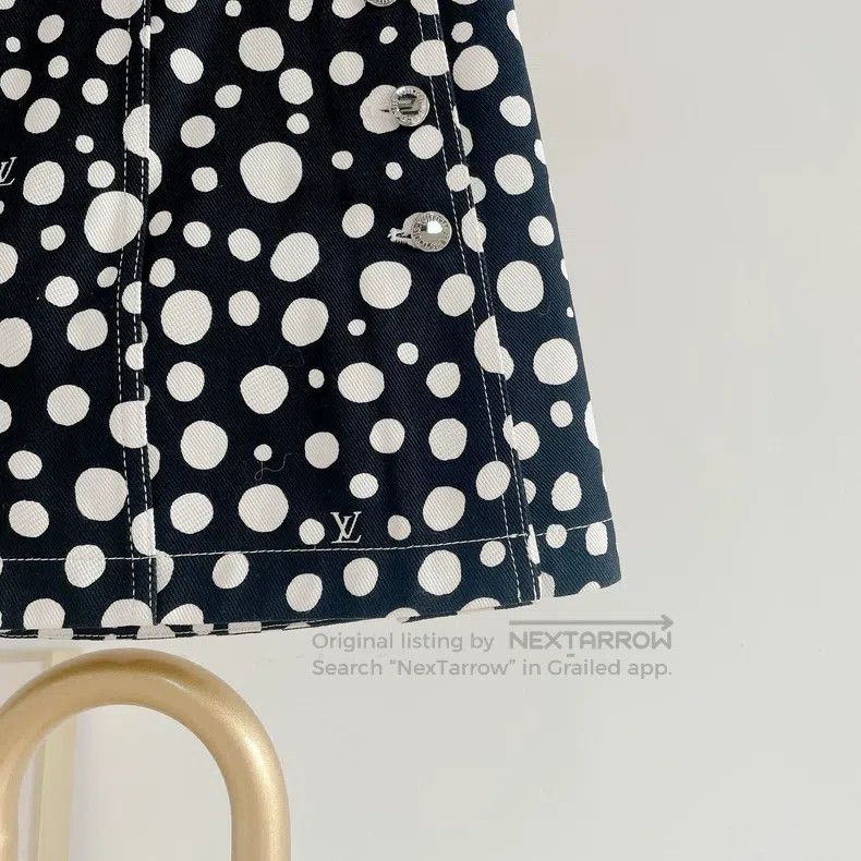 Louis Vuitton Louis Vuitton Yayoi Kusama signature polka-dot denim skirt Size 37" - 4 Thumbnail