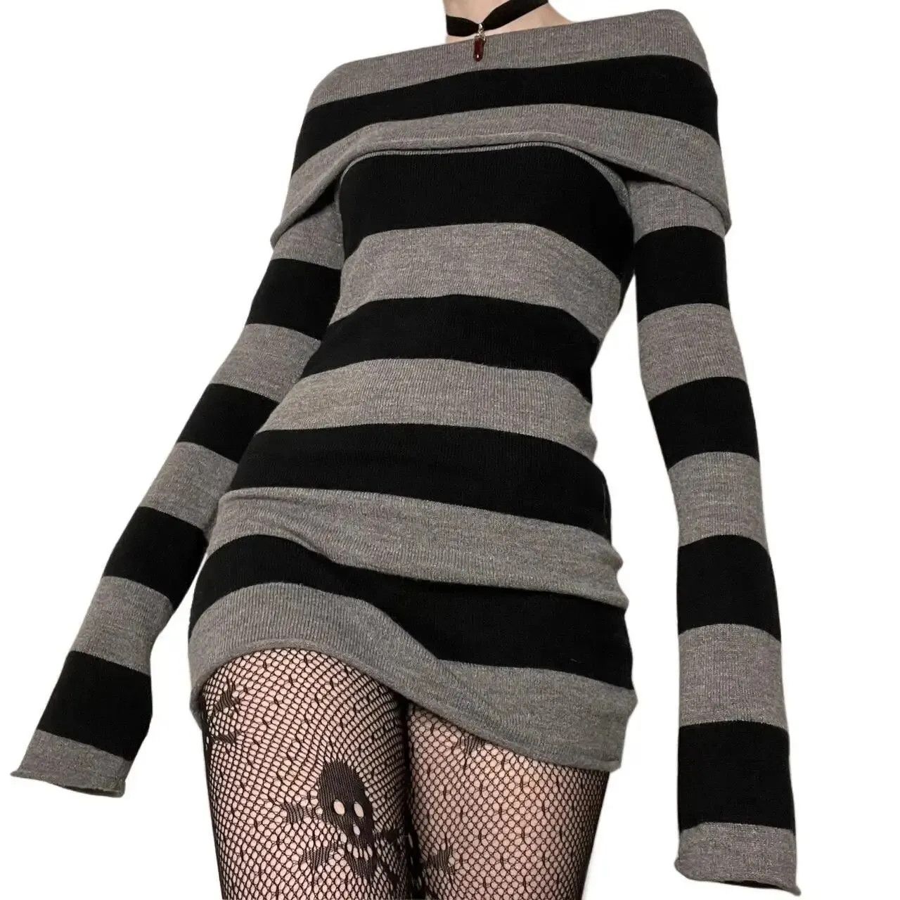 Japanese Brand Striped Mini Bodycon Dress Size S / US 4 / IT 40 - 1 Thumbnail