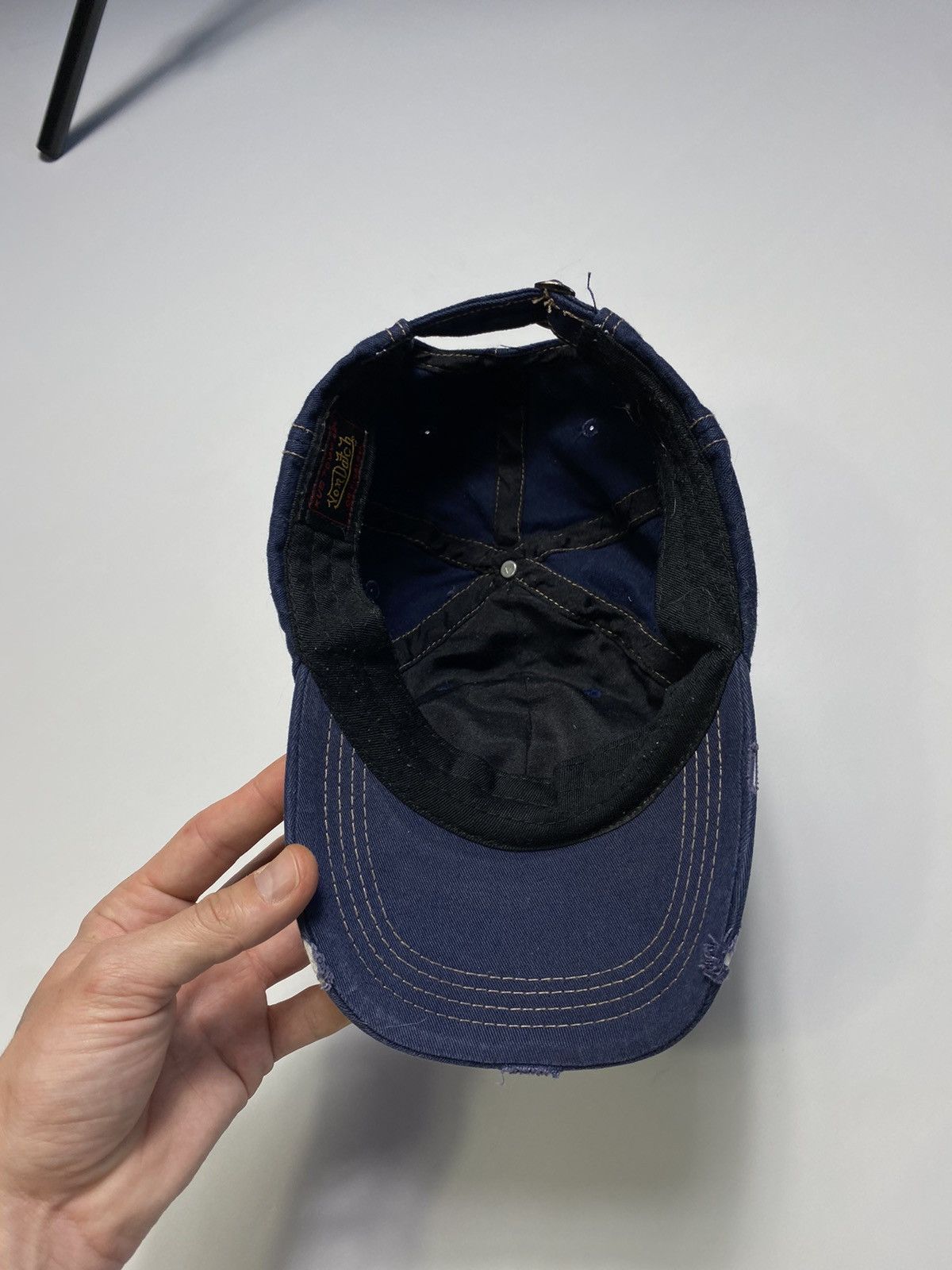 Von Dutch Rare Vintage Von Dutch Distressed Denim Cap Hut Size ONE SIZE - 8 Thumbnail