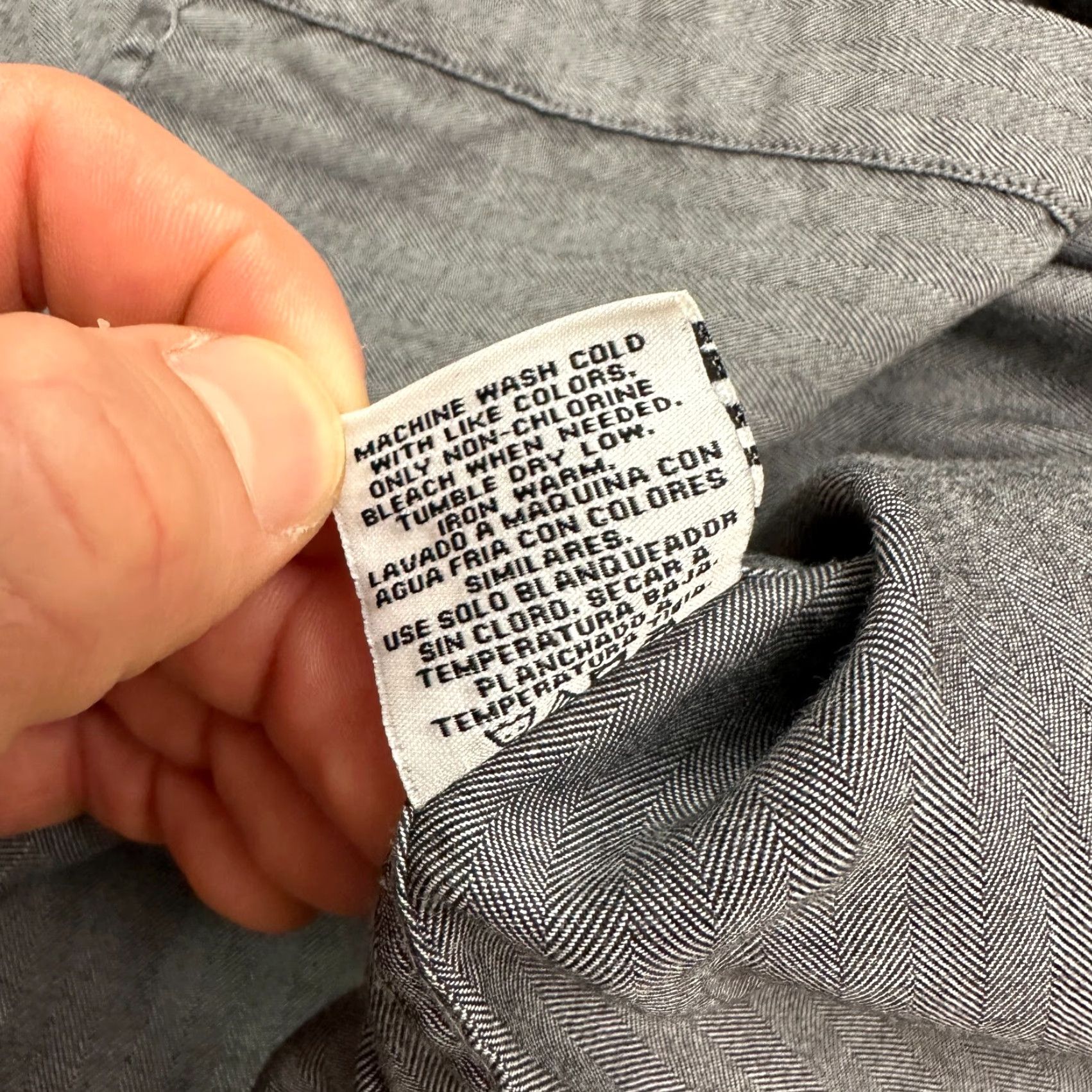 Joseph Abboud Joseph Abboud Dress Shirt Large Gray Button-Down Long Sleeve Cotton Workwear Mens L Gray/Charcoal 44in Chest 29in Length Regular Fit Size 42R - 6 Thumbnail