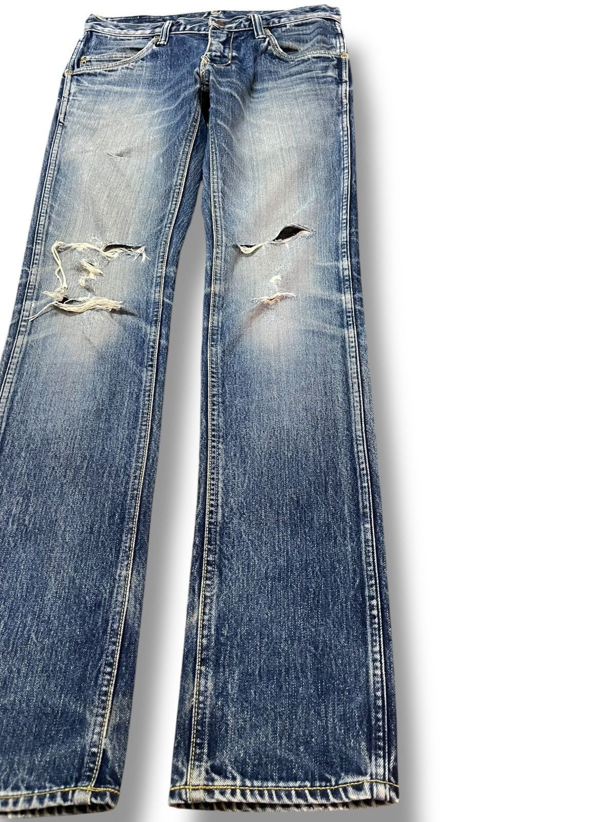 Blue Blue Japan Vintage Blue Blue Japan Slim Fit Distressed Denim Size US 30 / EU 46 - 4 Thumbnail
