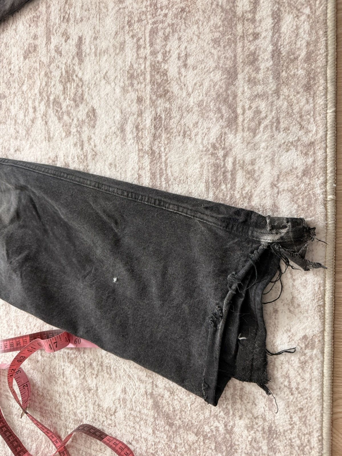 Other Distressed Black Denim Jeans with Frayed Hem Size US 31 - 6 Thumbnail