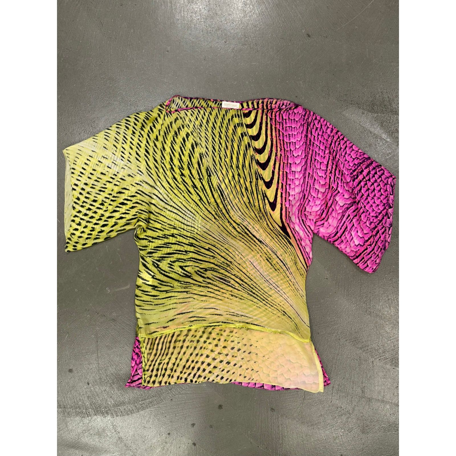 Roberto Cavalli S/S2001 Roberto Cavalli psychedelic illusion blouse dress Size S / US 4 / IT 40 - 3 Thumbnail