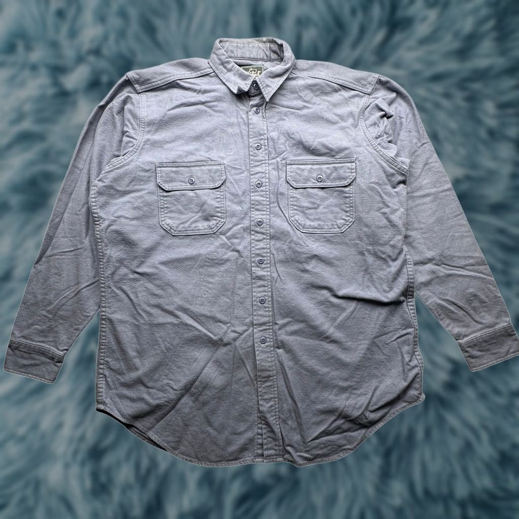 Vintage VINTAGE Woolrich Flannel Long Sleeve Shirt Mens XL Blue Gray Long Chamois Pockets 90s Outdoor Workwear Mens Size US XL / EU 56 / 4 - 1 Thumbnail