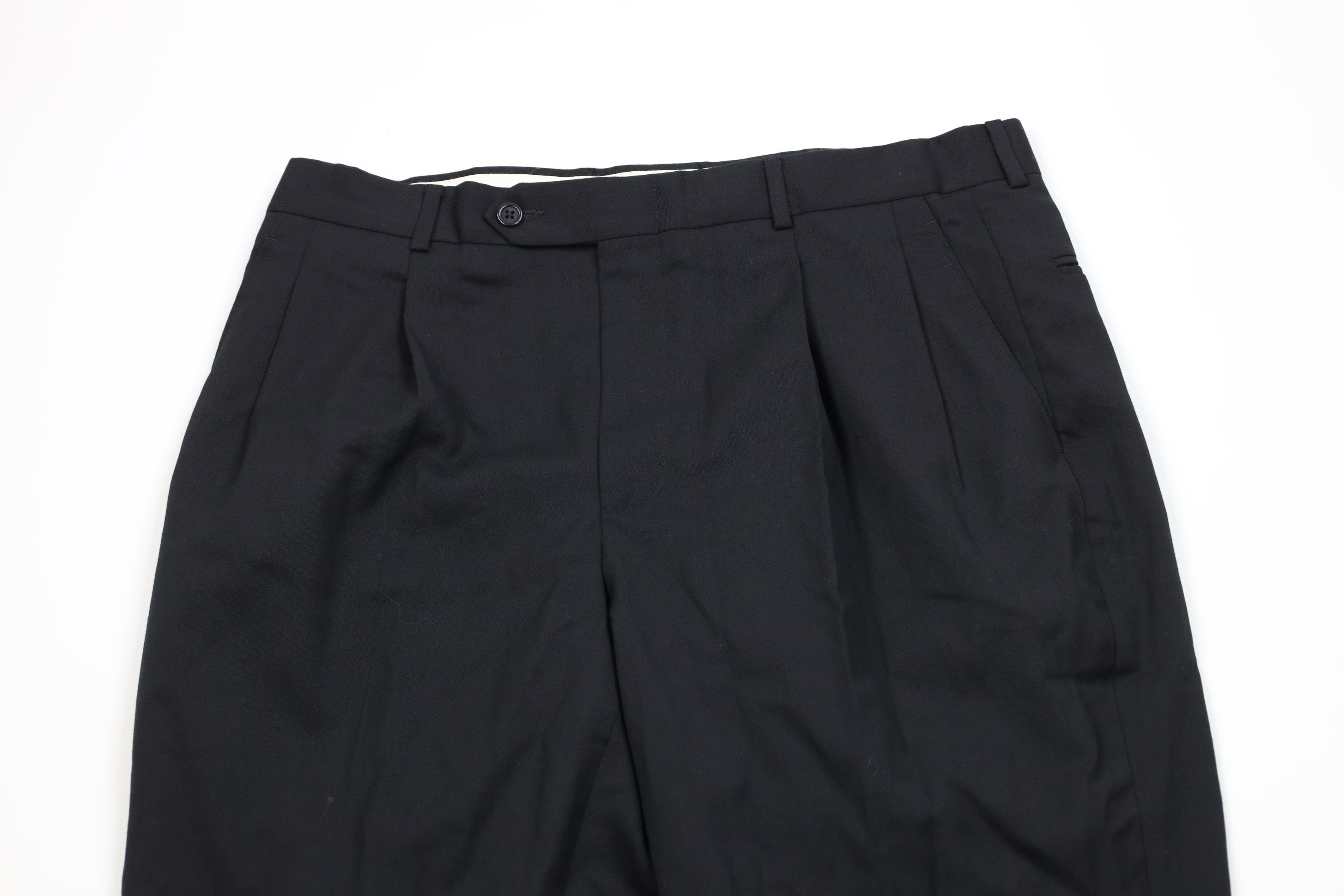 Vintage Vintage 90s Streetwear Worsted Wide Leg Chino Pants Black Size US 36 / EU 52 - 2 Thumbnail