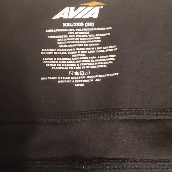 Avia Avia Black w Design and See-thru calf Sz. 2XL Leggings Size 38" / US 16 / IT 52 - 8 Thumbnail