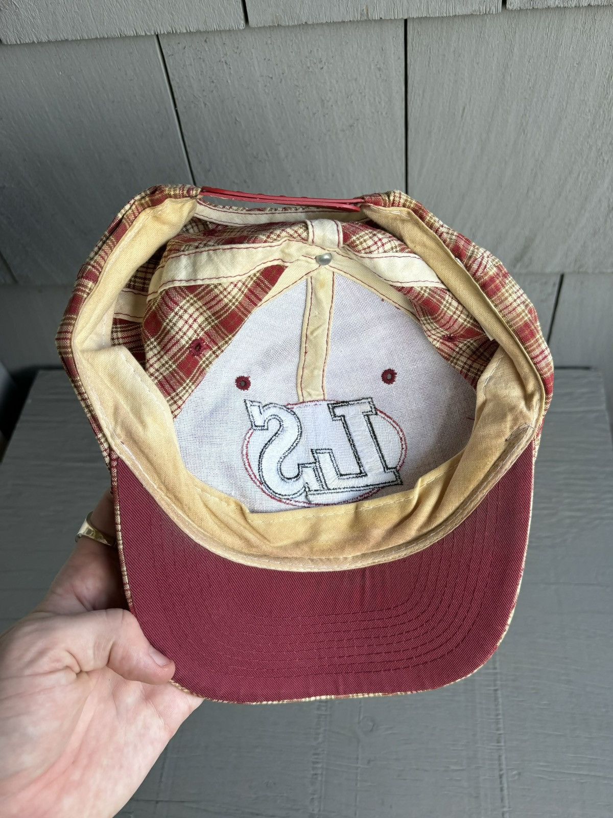 Levi's 1990s Levi's Cap 90s Vintage Plaid Baseball Hat Snapback Red Size ONE SIZE - 5 Thumbnail
