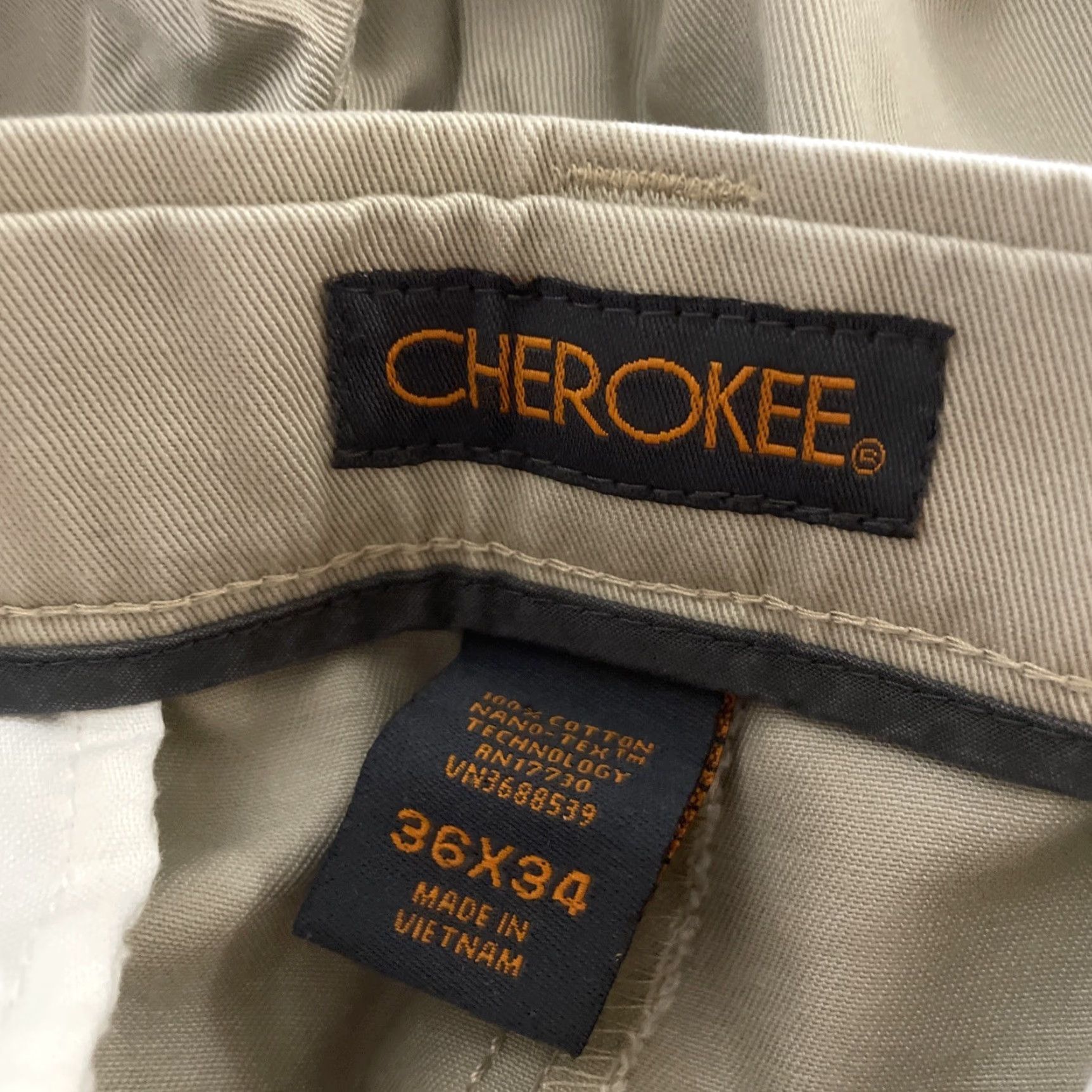 Cherokee Cherokee Pants Men Khaki Pleated Front Workwear Retro Y2k Straight 36x34 Beige Cotton Canvas Regular Size US 34 / EU 50 - 6 Thumbnail