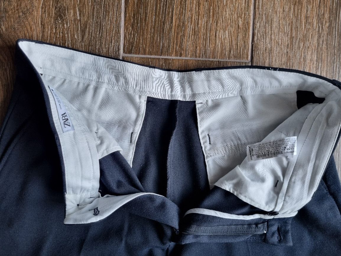 Zara navy tapered viscose suit trouser, BNWT Size 36R - 3 Thumbnail