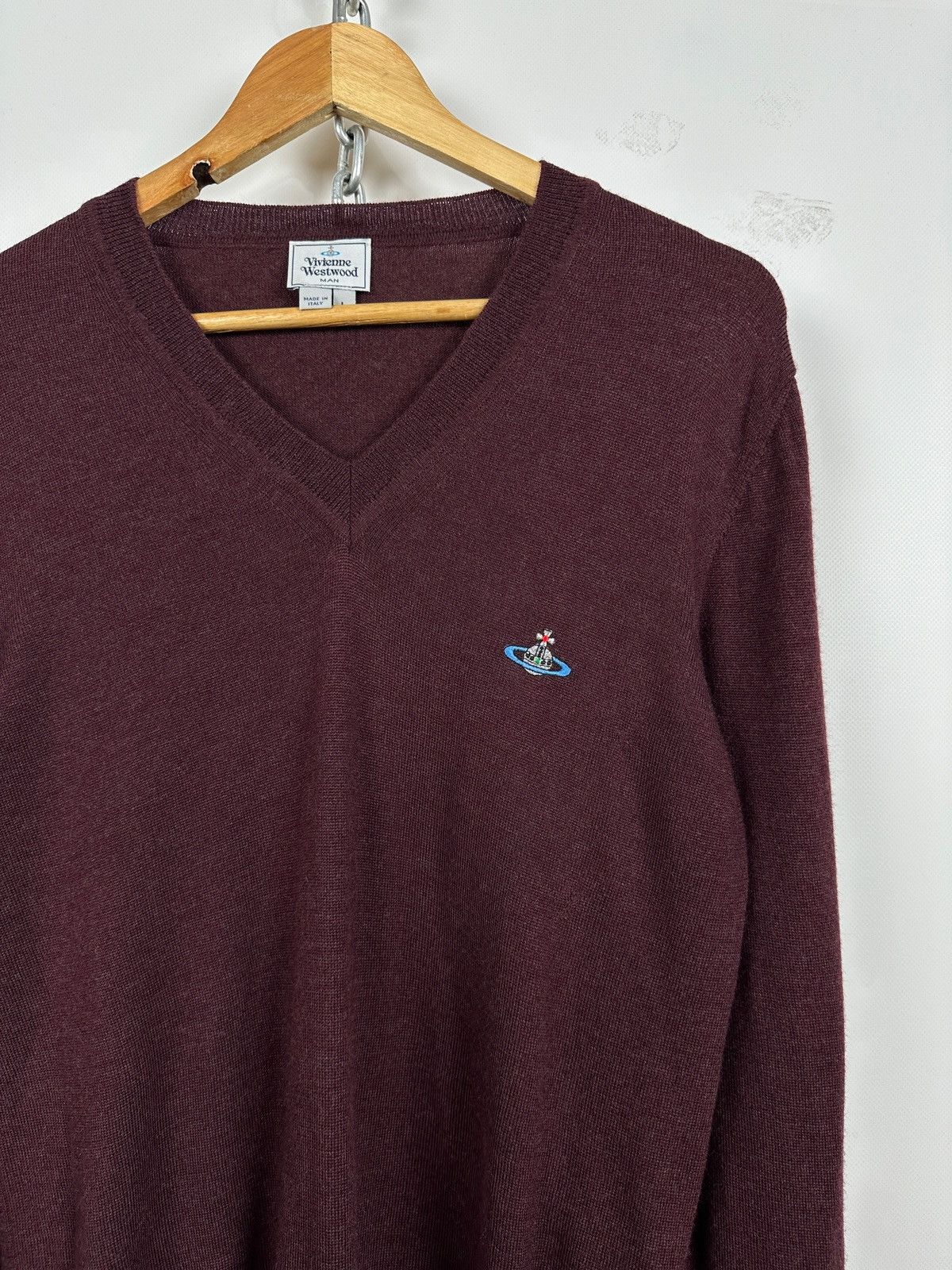 Vivienne Westwood Vivienne Westwood Wool V Neck Jumper Sweater Size US L / EU 52-54 / 3 - 6 Thumbnail