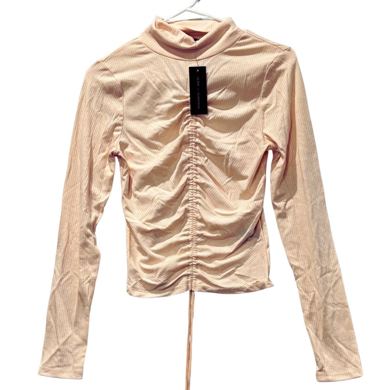 Nordstrom AFRM X Nordstrom Mollie Long Sleeve Drawstring Top - Peach Size S / US 4 / IT 40 - 2 Thumbnail