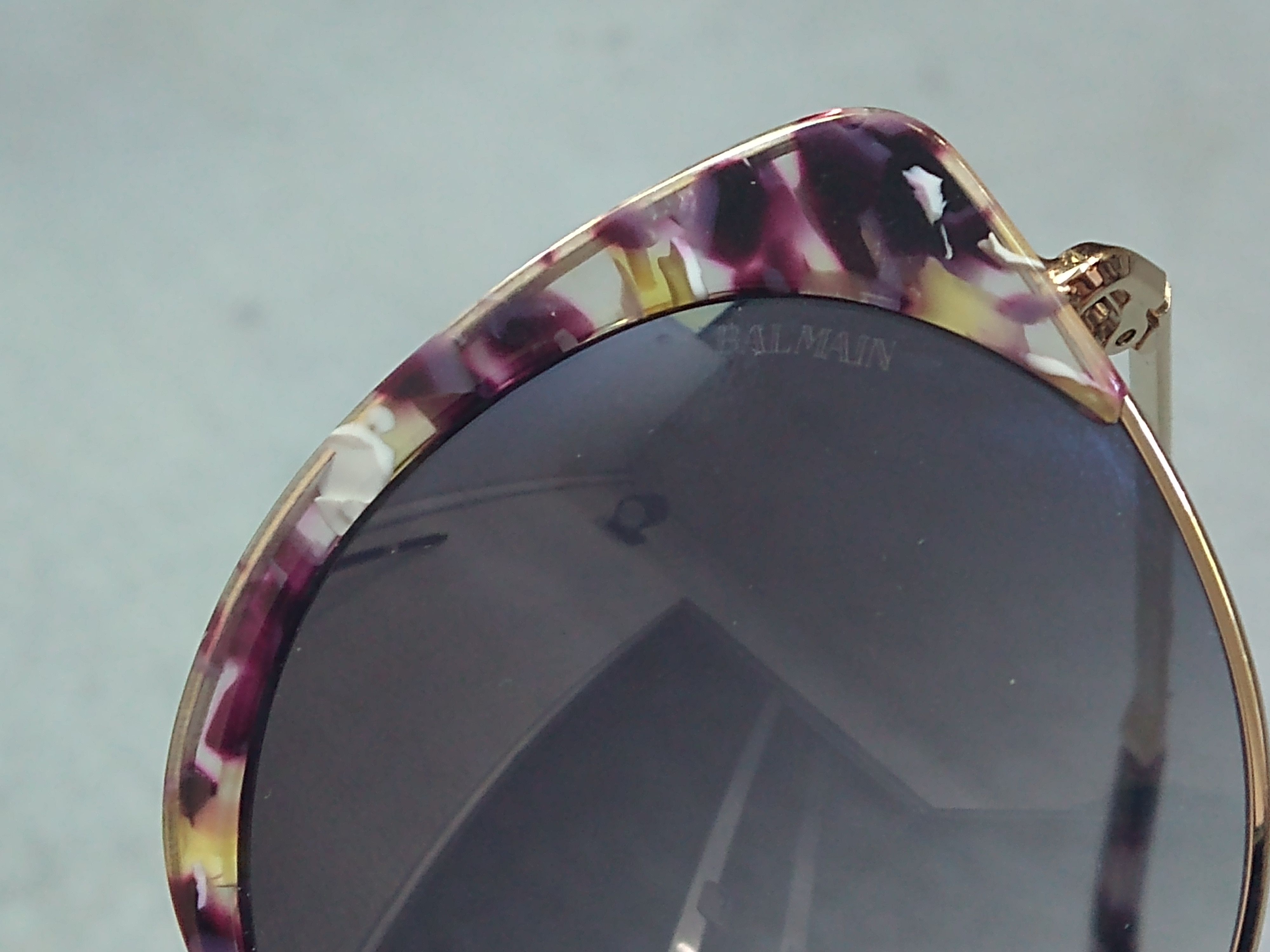 Balmain × Designer Balmain Sunglasses BL2509 Purple Havana Gold Blue Cat Eye Size ONE SIZE - 13 Thumbnail