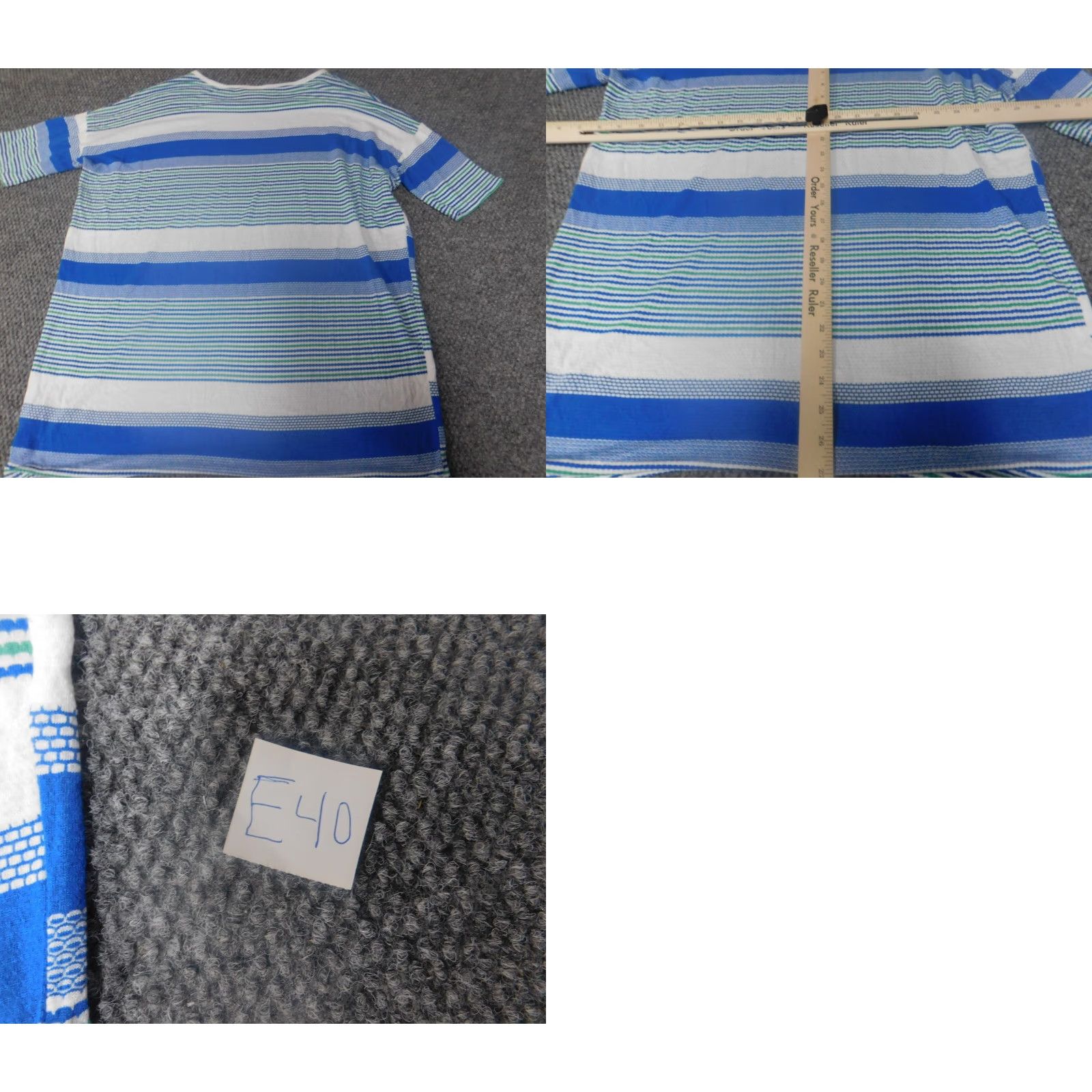 Vintage LuLaRoe Womens Shirt XS gray blue stripe pullover knit cotton pocket casual short sleeve tie? Size XS / US 0-2 / IT 36-38 - 8 Thumbnail