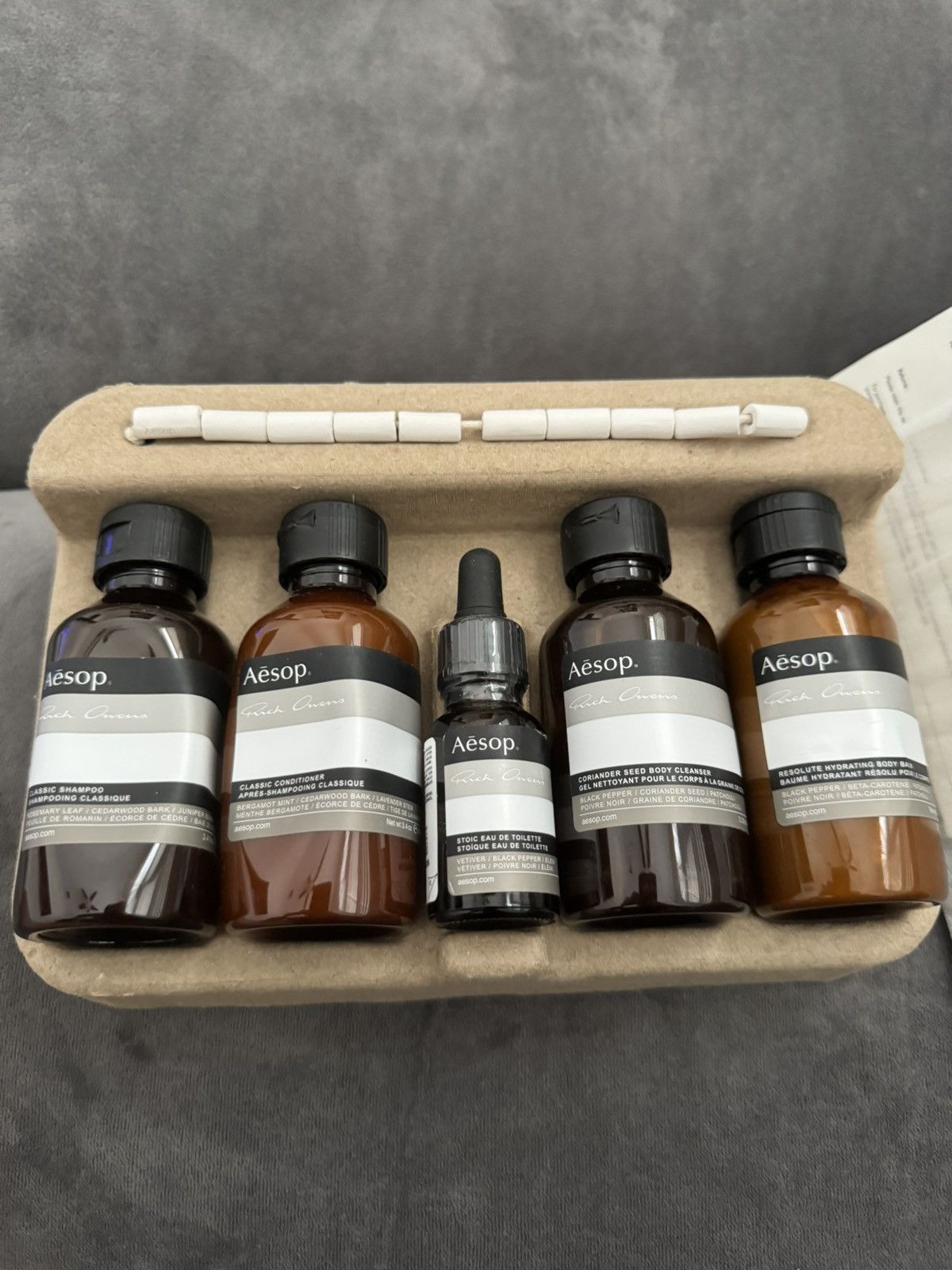 rick owens travel kit aesop