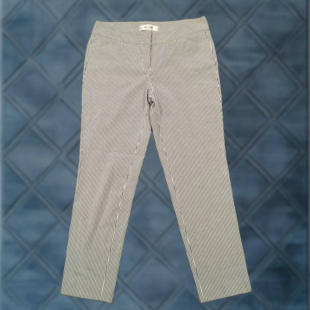 Vintage Blue White Striped Ankle Pants - 6 Size Womens Business Size 28" / US 6 / IT 42 - 1 Thumbnail