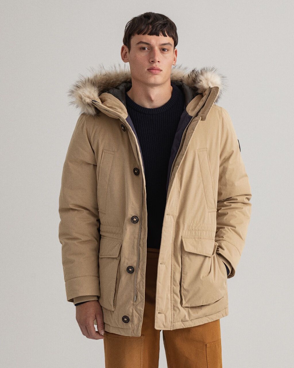 image of Gant Winter Parka 7006185 in Dark Khaki, Men's (Size XL)