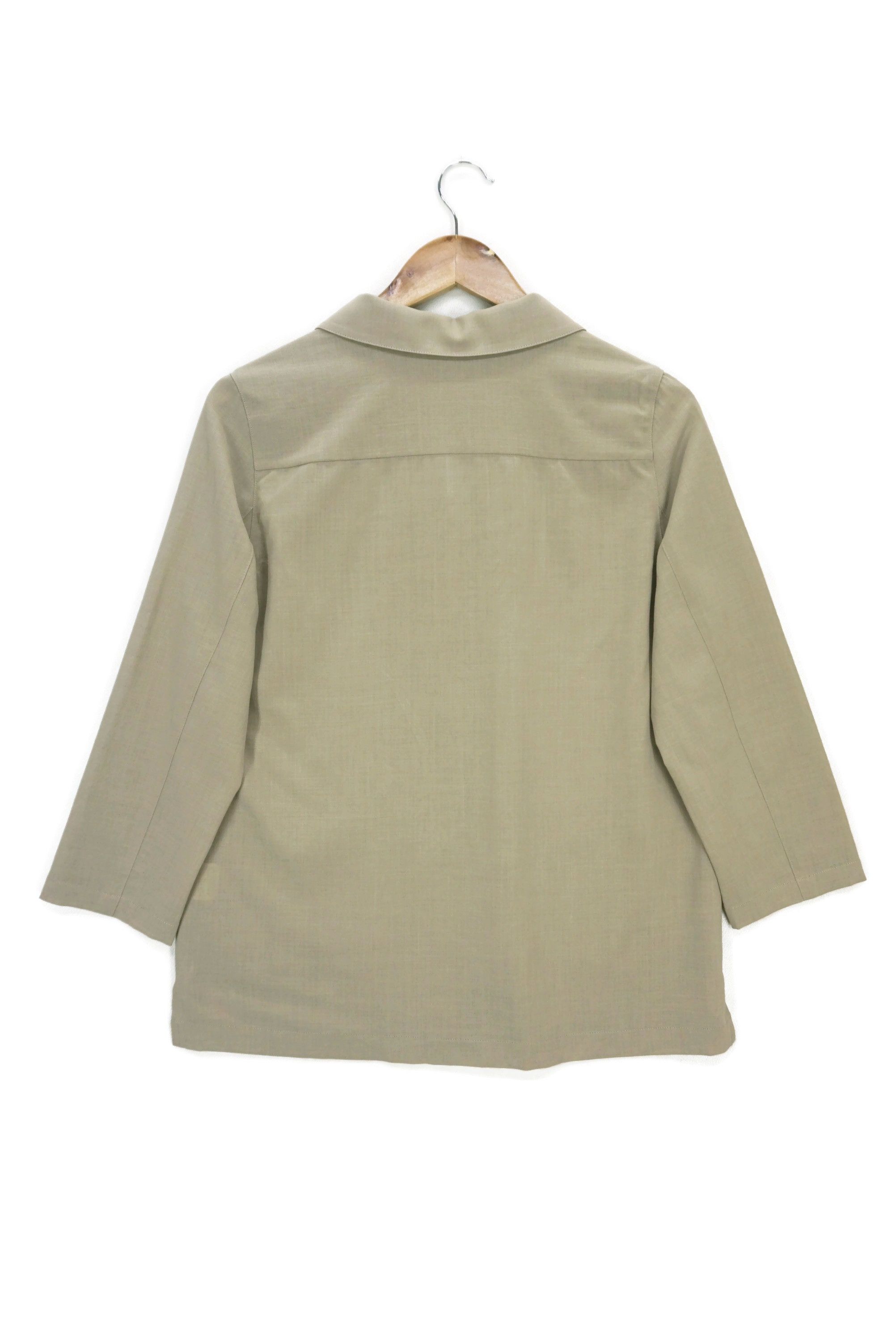 Japanese Brand Hanae Mori Paris Open Collar Wool Blend Shirt Size 38 Size XS / US 0-2 / IT 36-38 - 2 Thumbnail