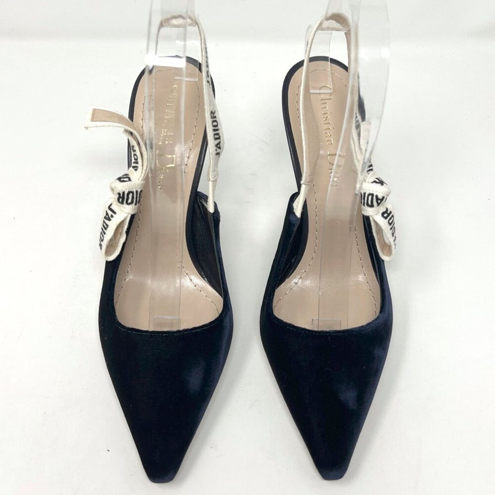 Dior Dior J'Adior Blue Velvet Slingback Pumps with Logo Straps Size US 6 / IT 36 - 2 Thumbnail