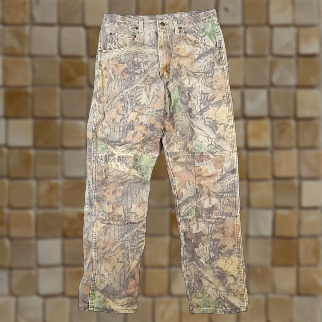 Wrangler VINTAGE Wrangler Work Pants 34x31 Camouflage Canvas Double Knee Mens Y2K Retro Casual Outdoor Size US 34 / EU 50 - 1 Thumbnail