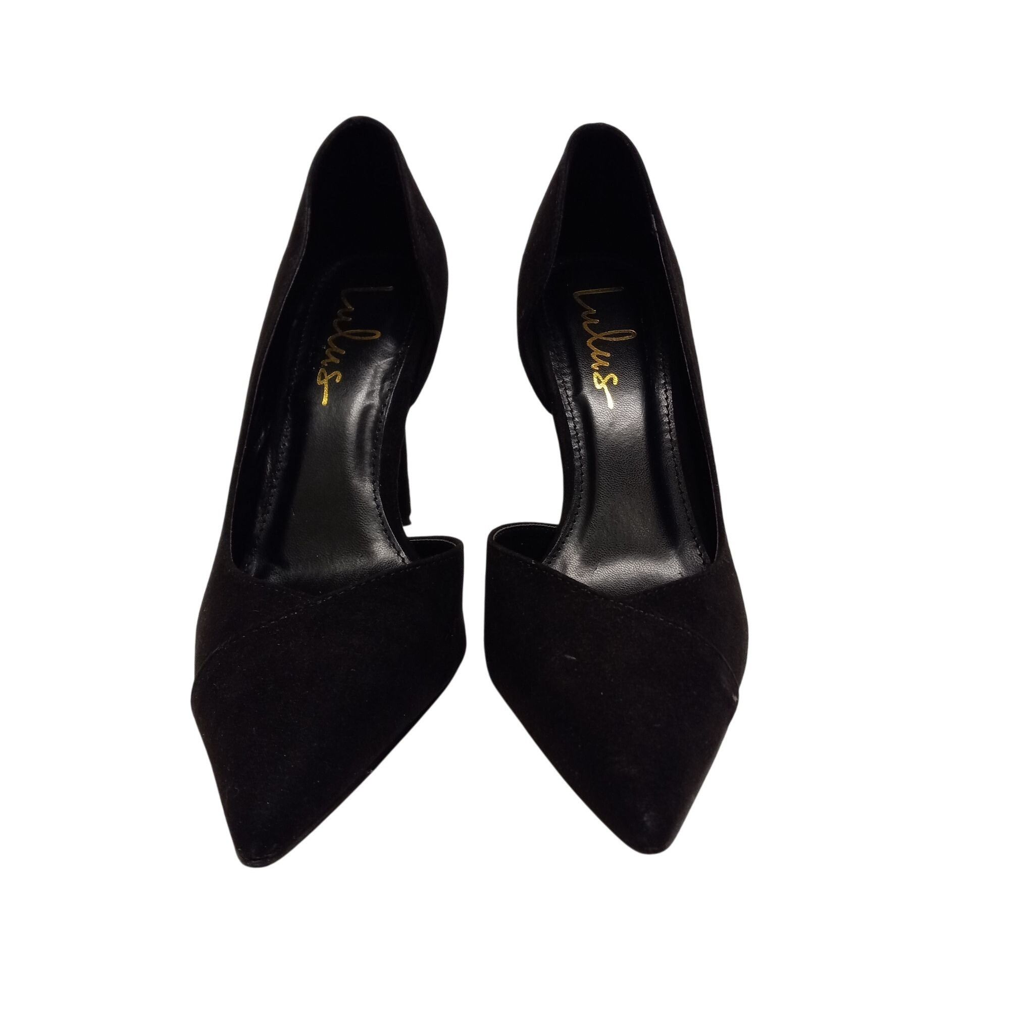 Lulus Lulus Size 8 Womens D'Orsay Black Suede Pointed Toe Stiletto Size US 8 / IT 38 - 2 Thumbnail