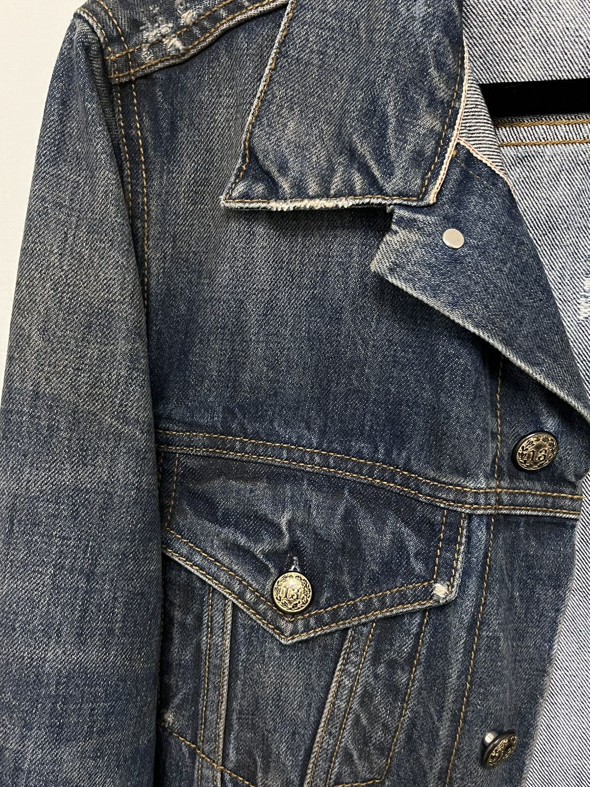 R13 Denim Trucker Distressed Jacket. Medium Size M / US 6-8 / IT 42-44 - 5 Thumbnail