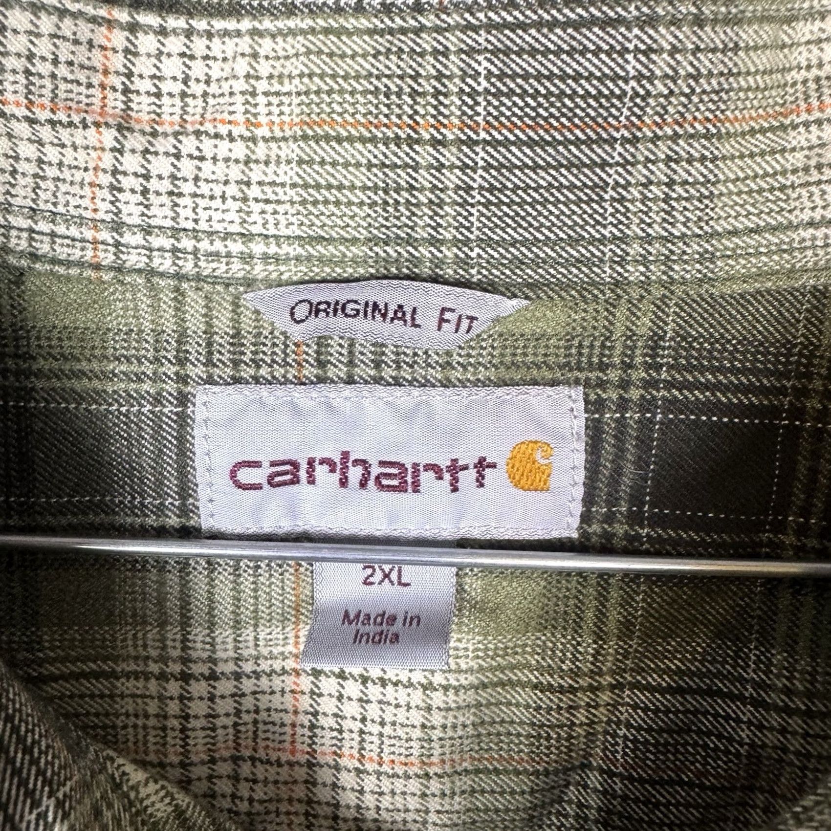 Carhartt Carhartt Flannel Shirt Mens 2XL Original Fit Heavyweight 104451 Workwear Utility Plaid Green Button-Up Long Sleeve Cotton Size US XXL / EU 58 / 5 - 3 Thumbnail