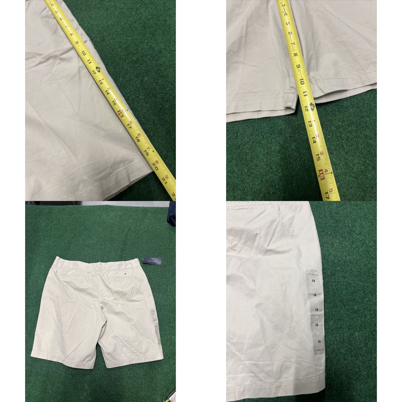Tommy Hilfiger TOMMY HILFIGER Shorts Womens 16 Beige Casual Summer Cotton Logo New Size 38" / US 16 / IT 52 - 8 Thumbnail